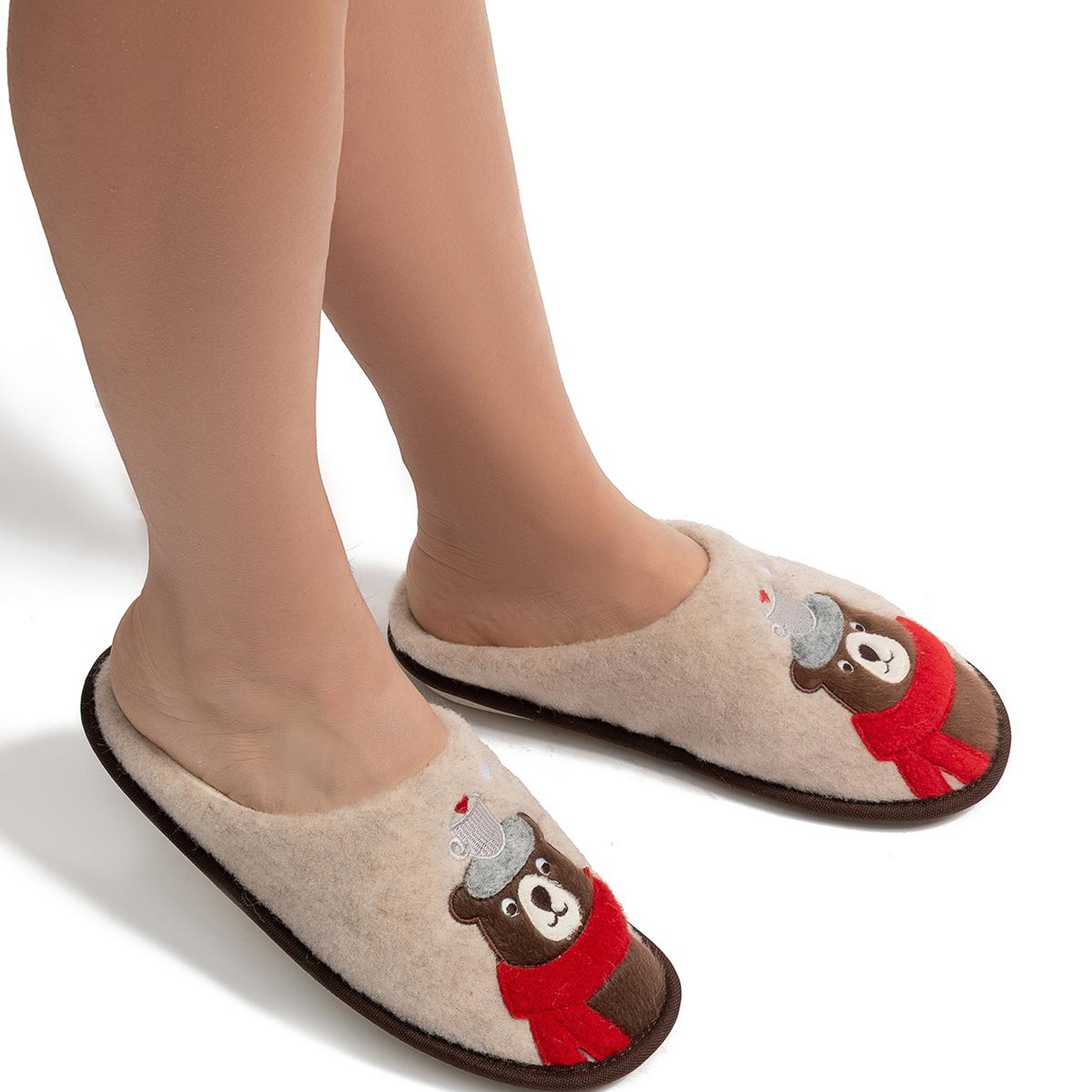 Cafe Kadın, Garson Boy Ev Terliği Koyu Bej 35/39