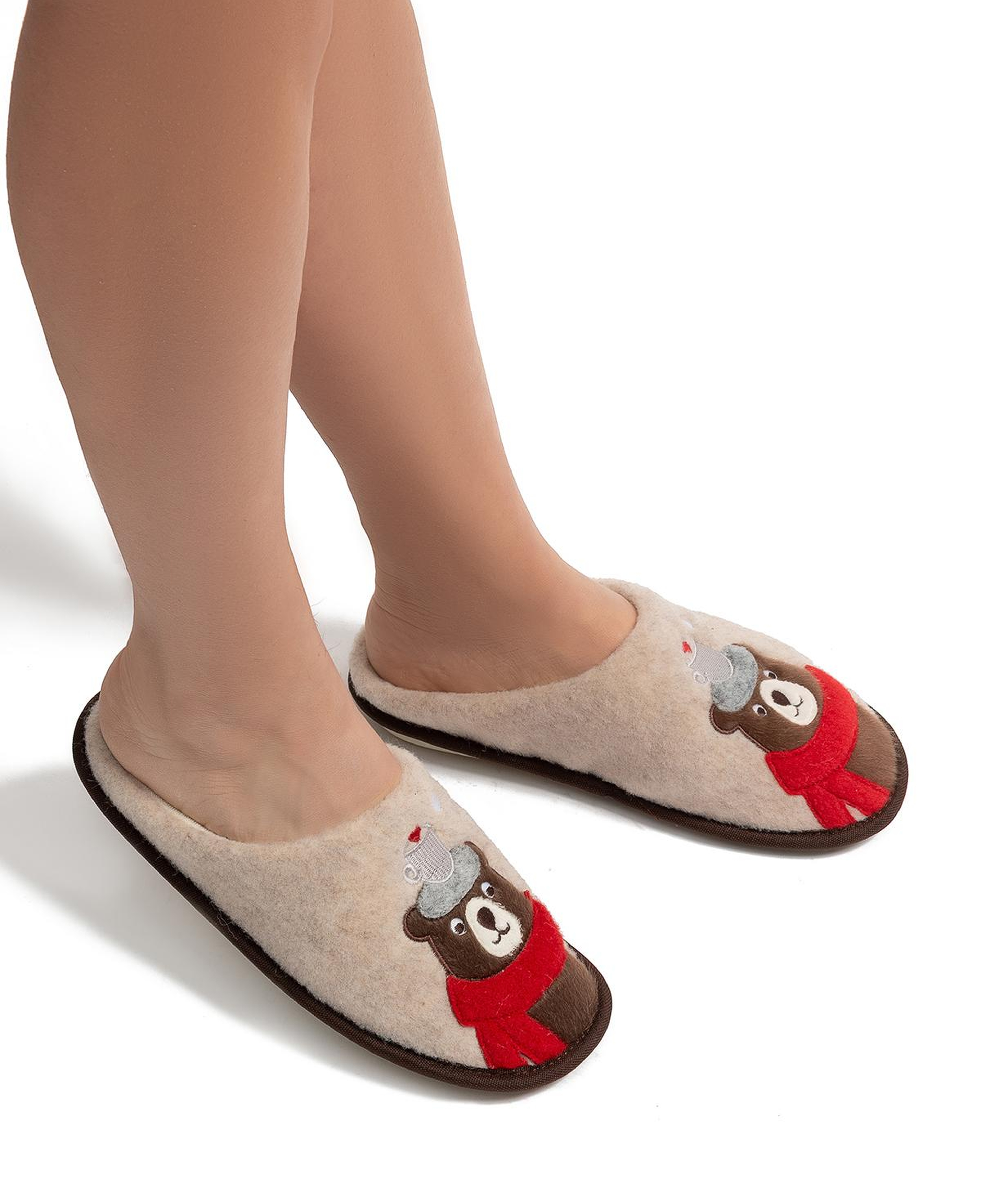 Cafe Kadın, Garson Boy Ev Terliği Koyu Bej 35/39