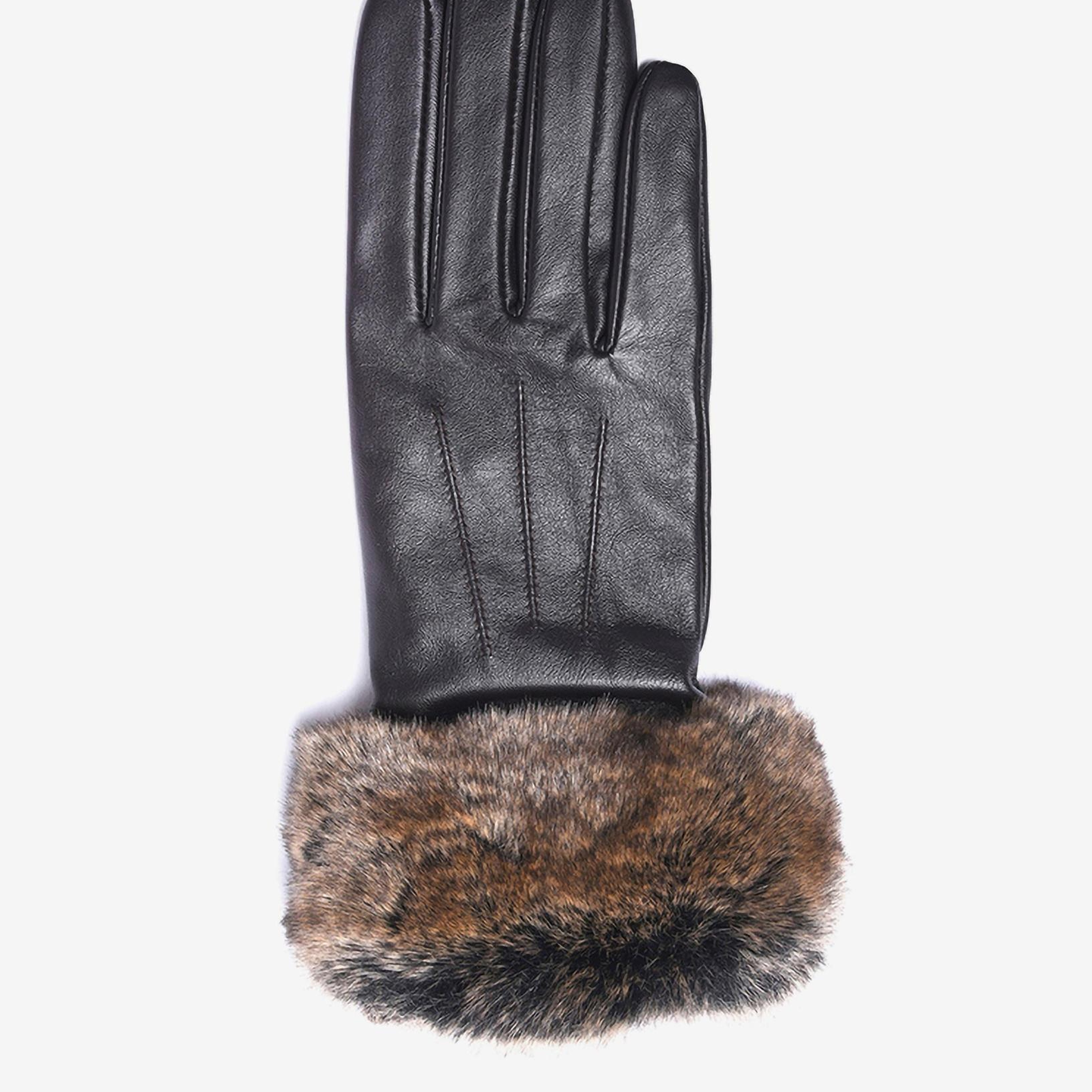 Barbour Suni Kürklü Deri Eldiven