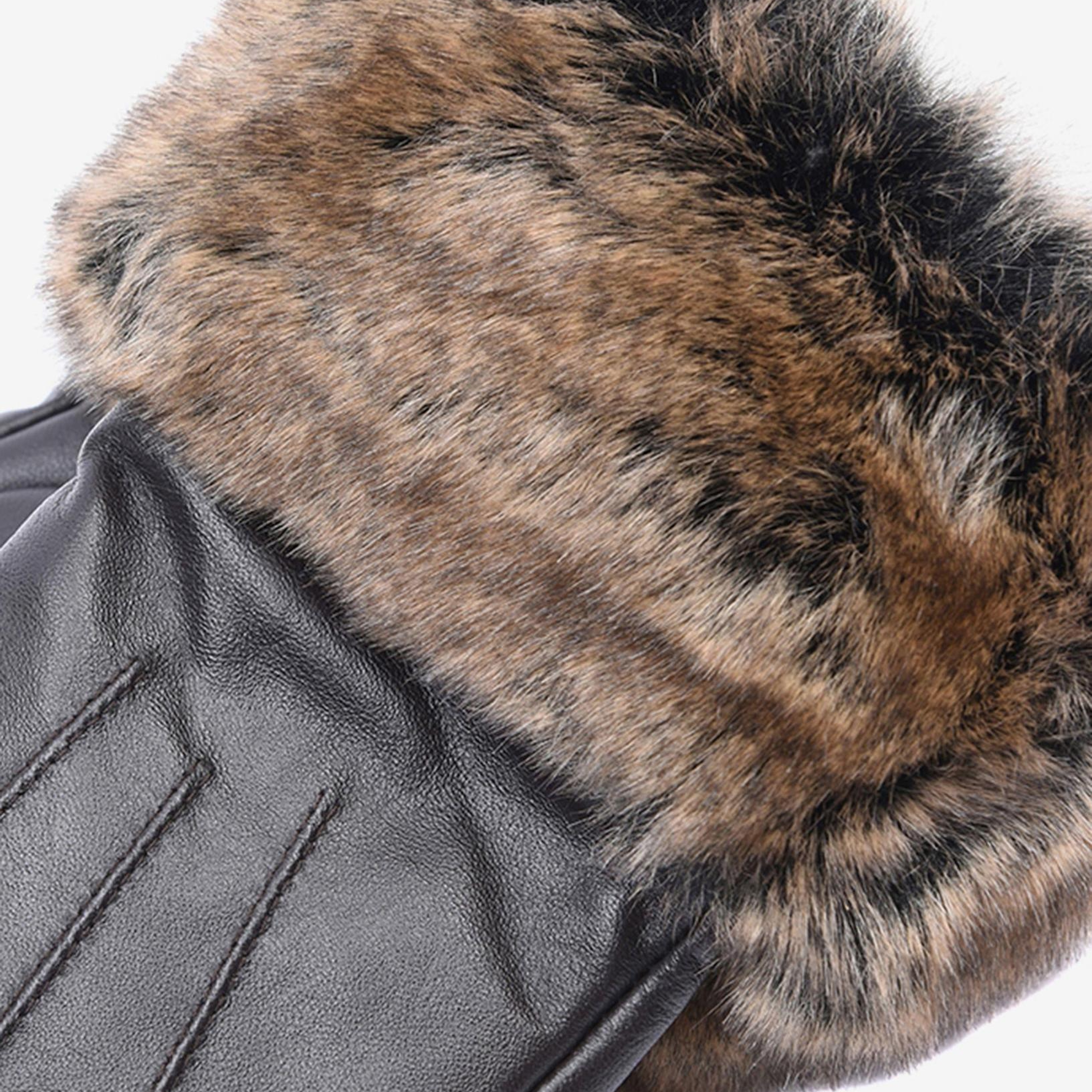 Barbour Suni Kürklü Deri Eldiven