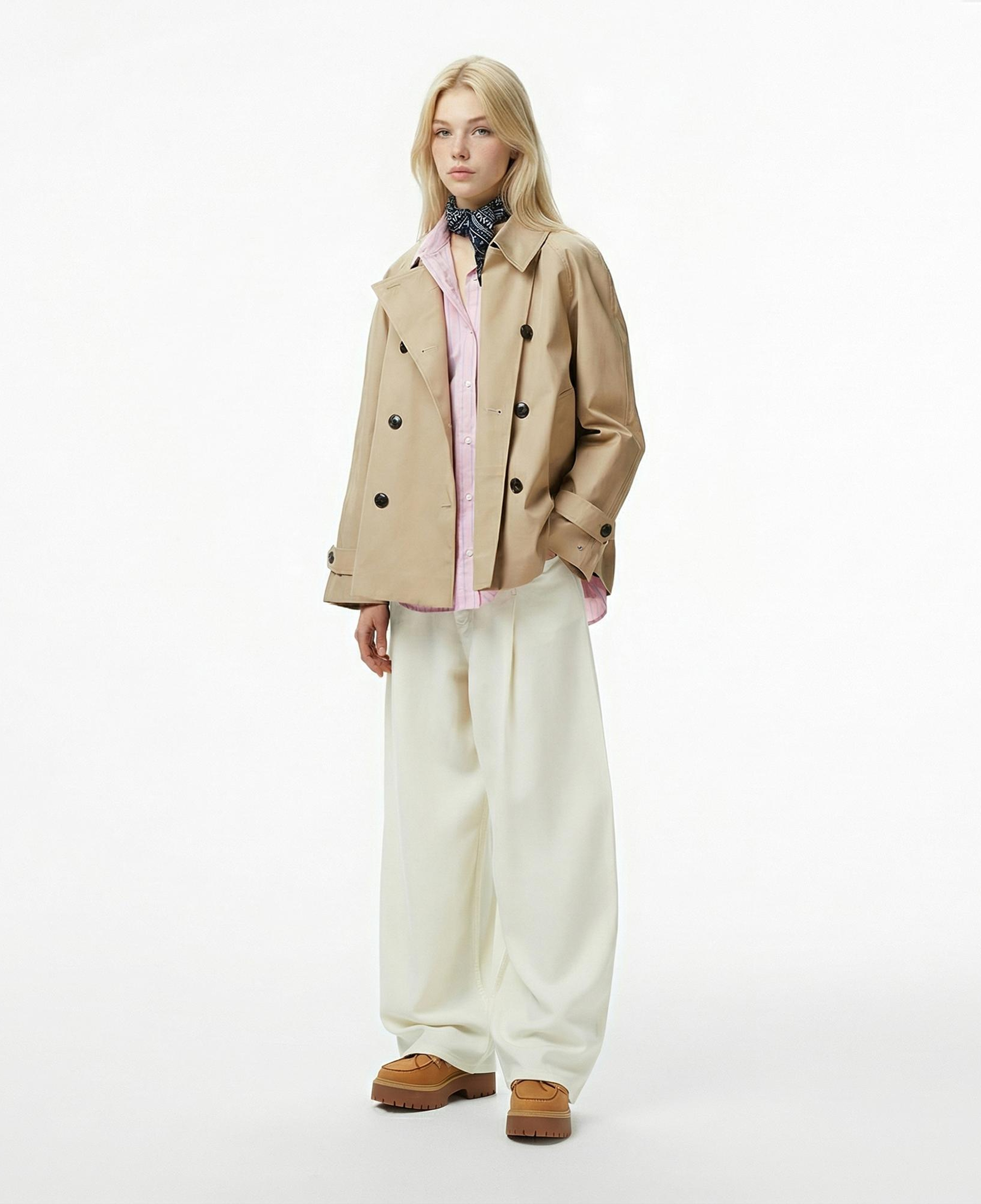 Tommy Hilfiger Cotton Kadın Trençkot Bej Trençkot