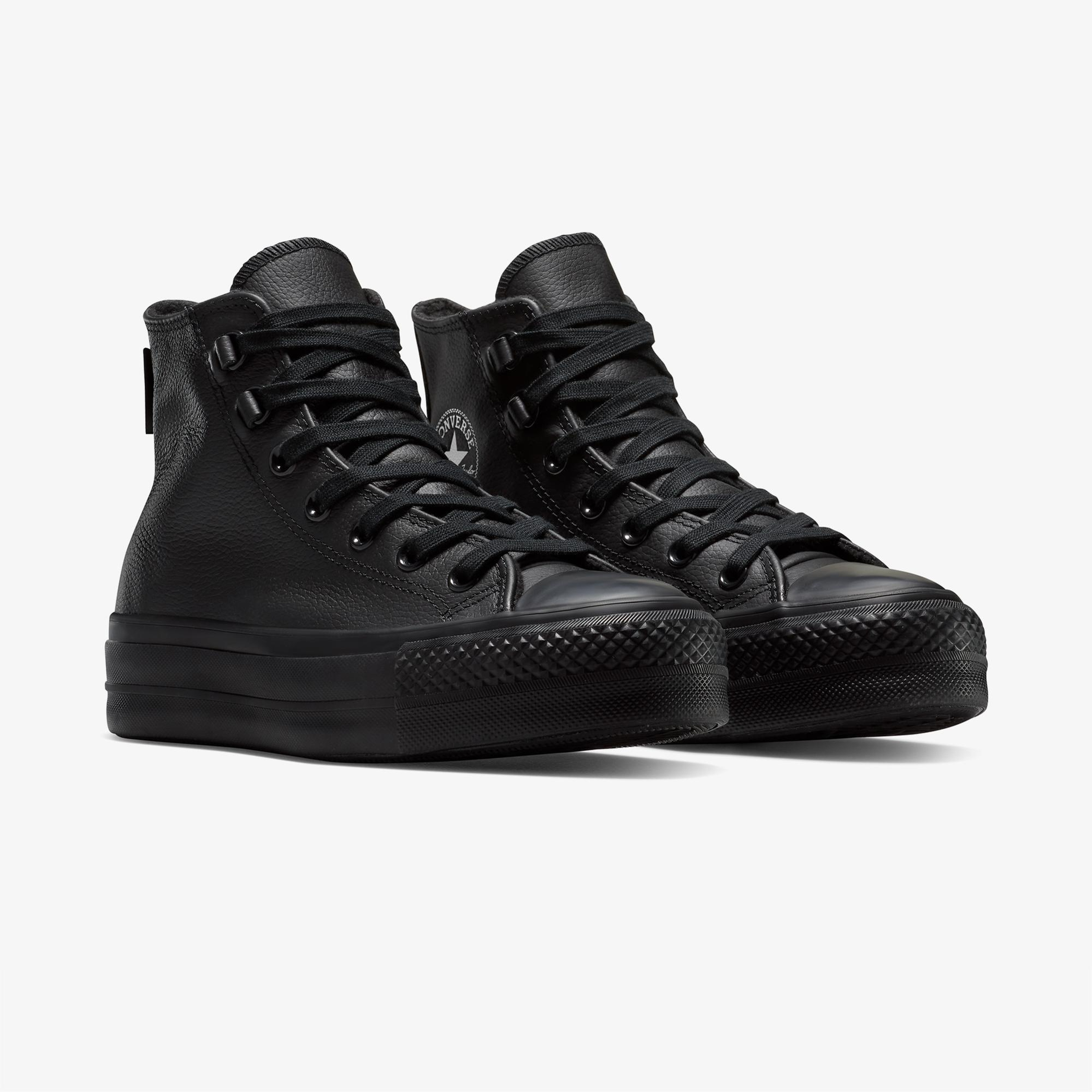 Converse Chuck Taylor All Star Lift Platform Deri Kadın Siyah Sneaker
