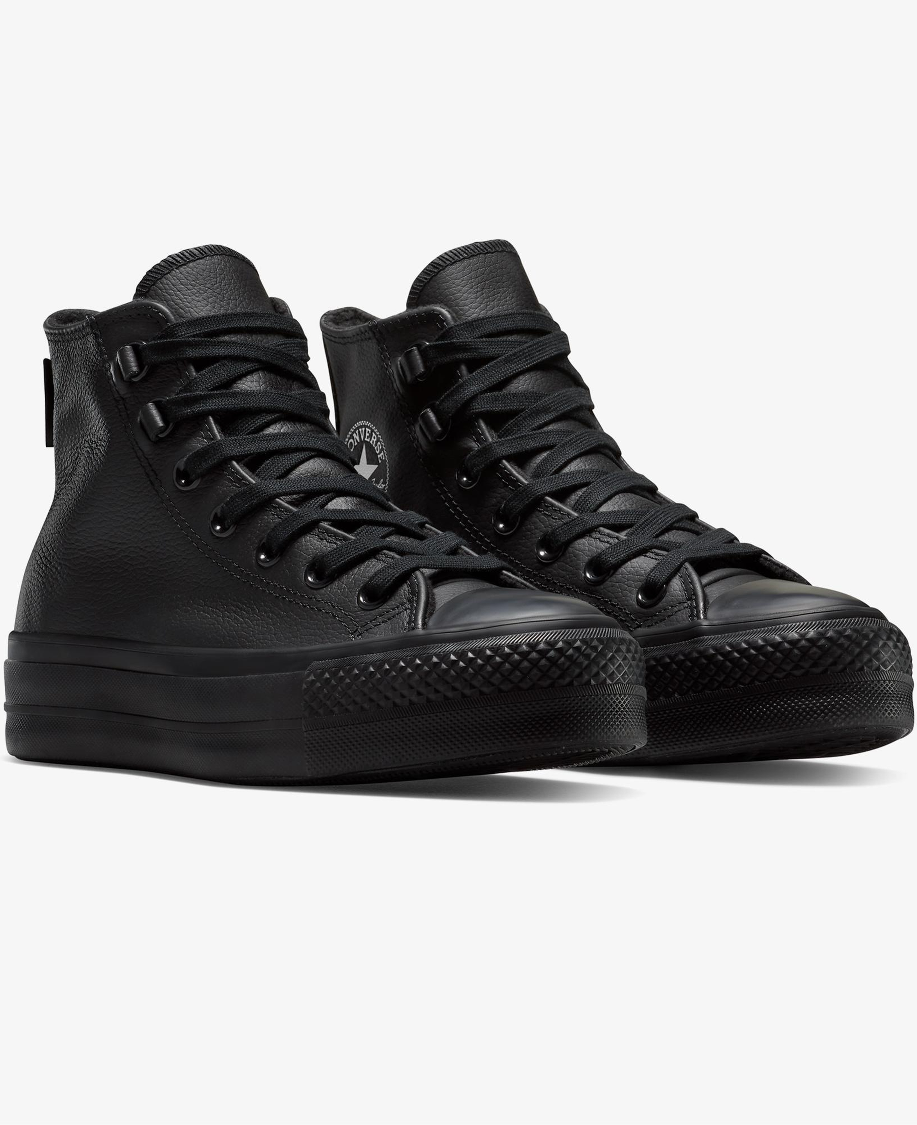 Converse Chuck Taylor All Star Lift Platform Deri Kadın Siyah Sneaker