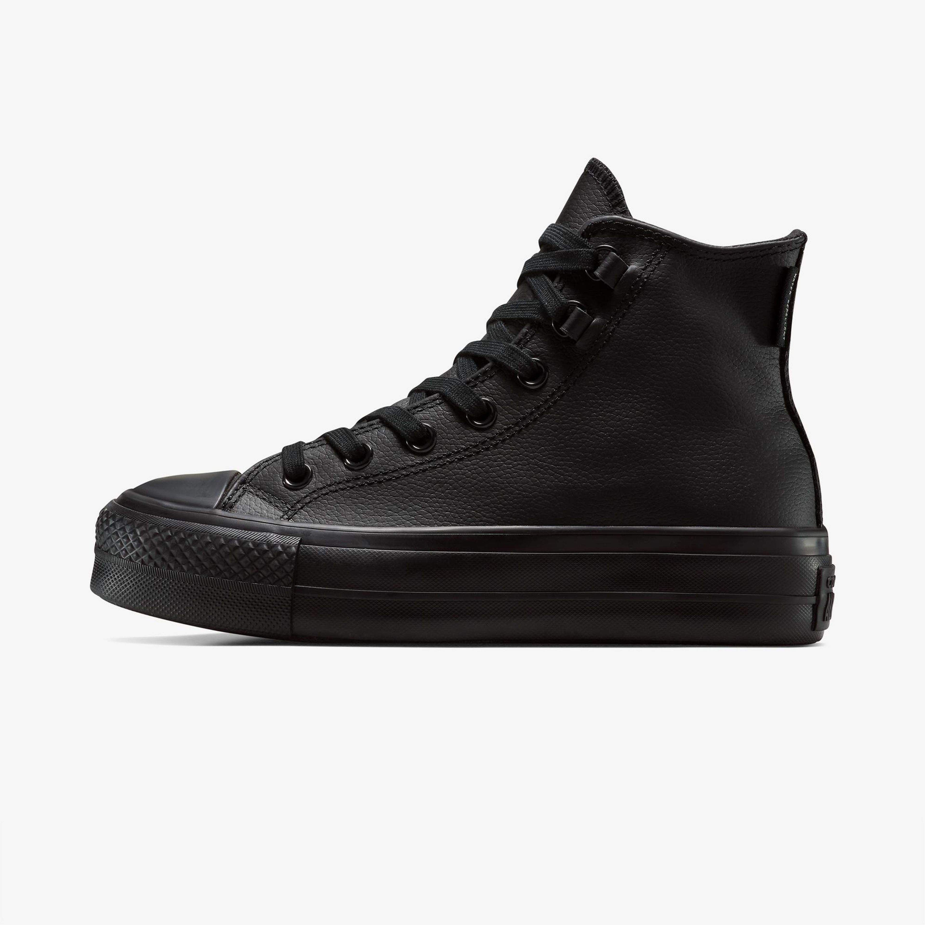 Converse Chuck Taylor All Star Lift Platform Deri Kadın Siyah Sneaker