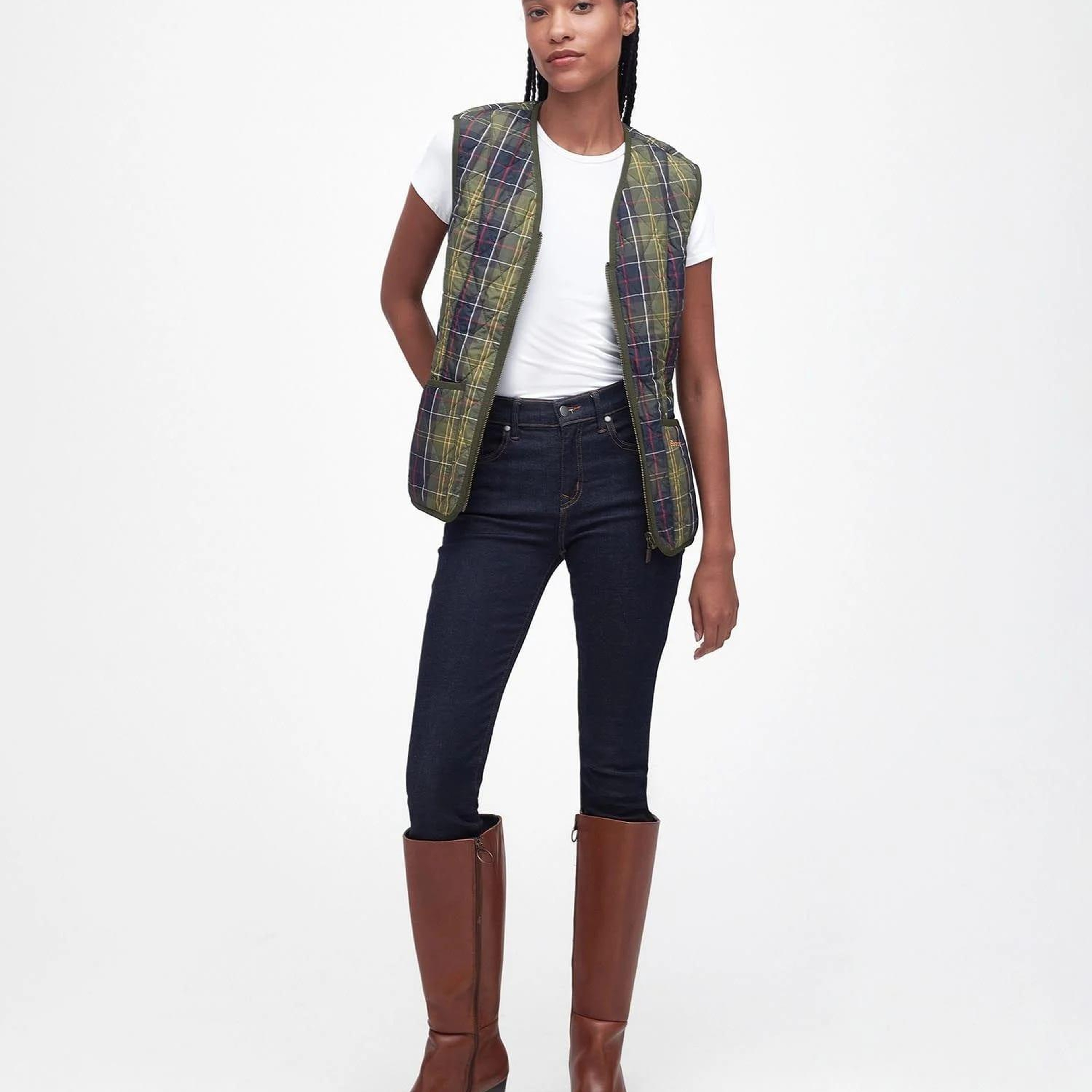 Barbour Tartan Betty İçlik-Yelek - Beadnell Ceketler İle Uyumludur