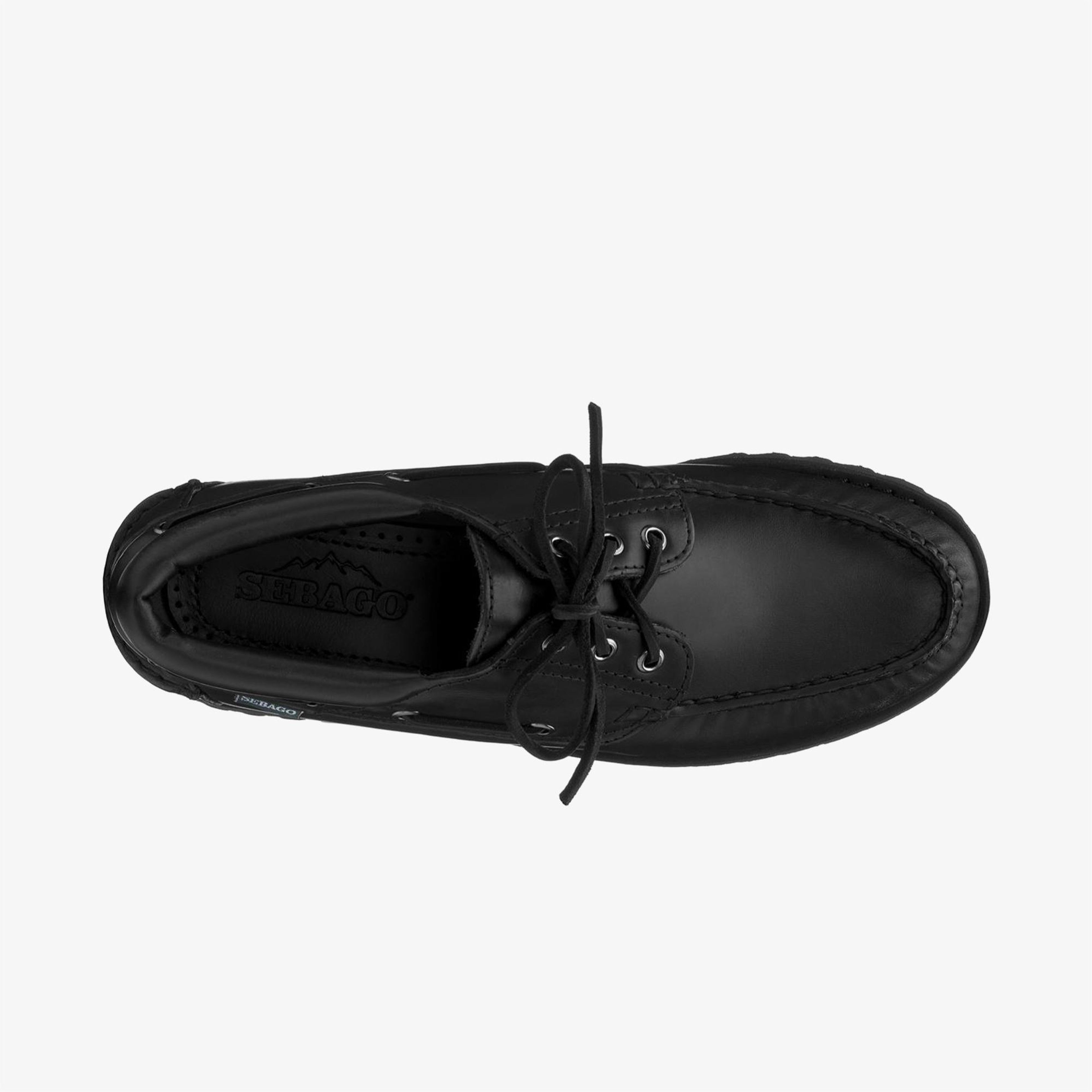 Sebago Acadia Waxy Erkek Siyah Deri Ayakkabı