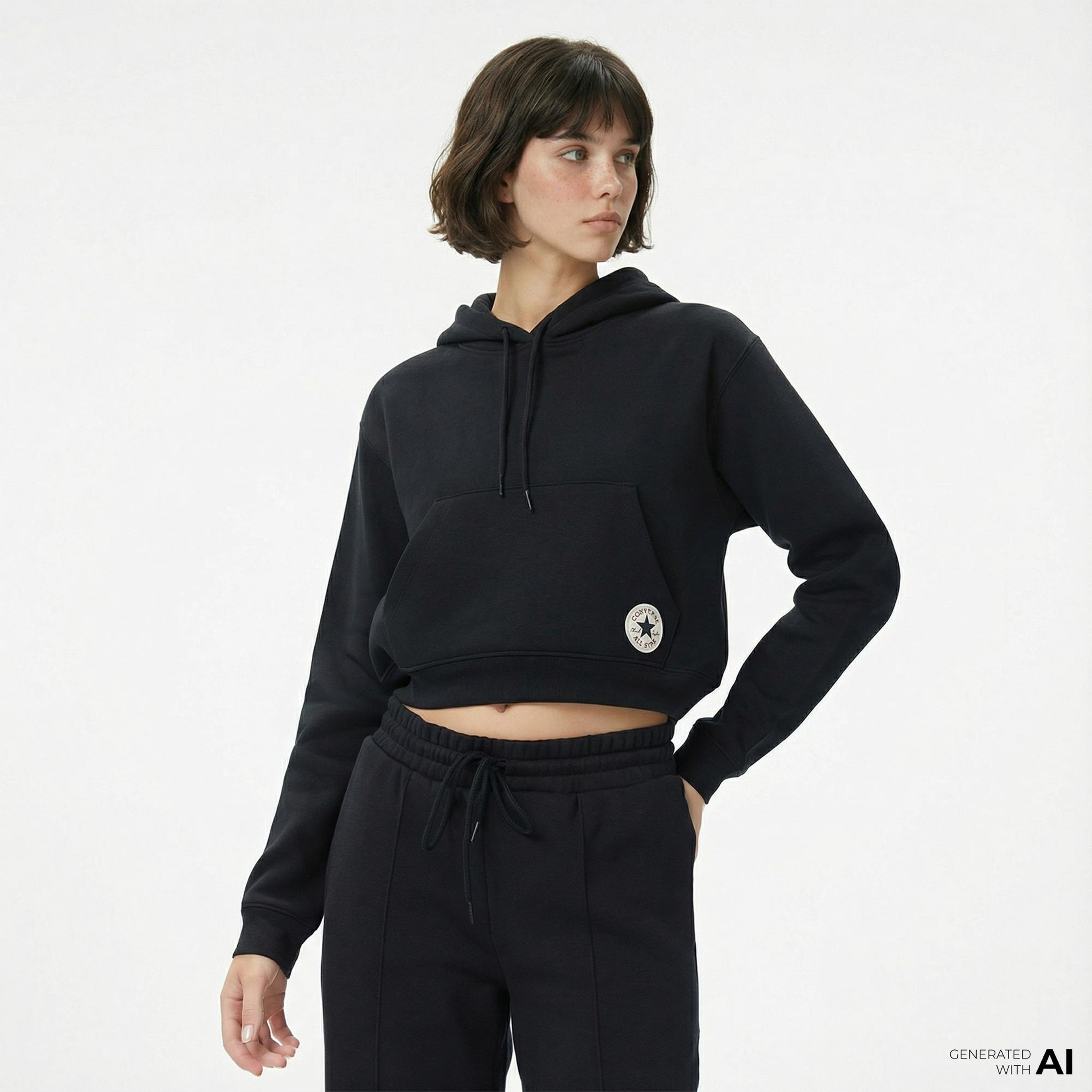 Converse Kadın Siyah Sweatshirt