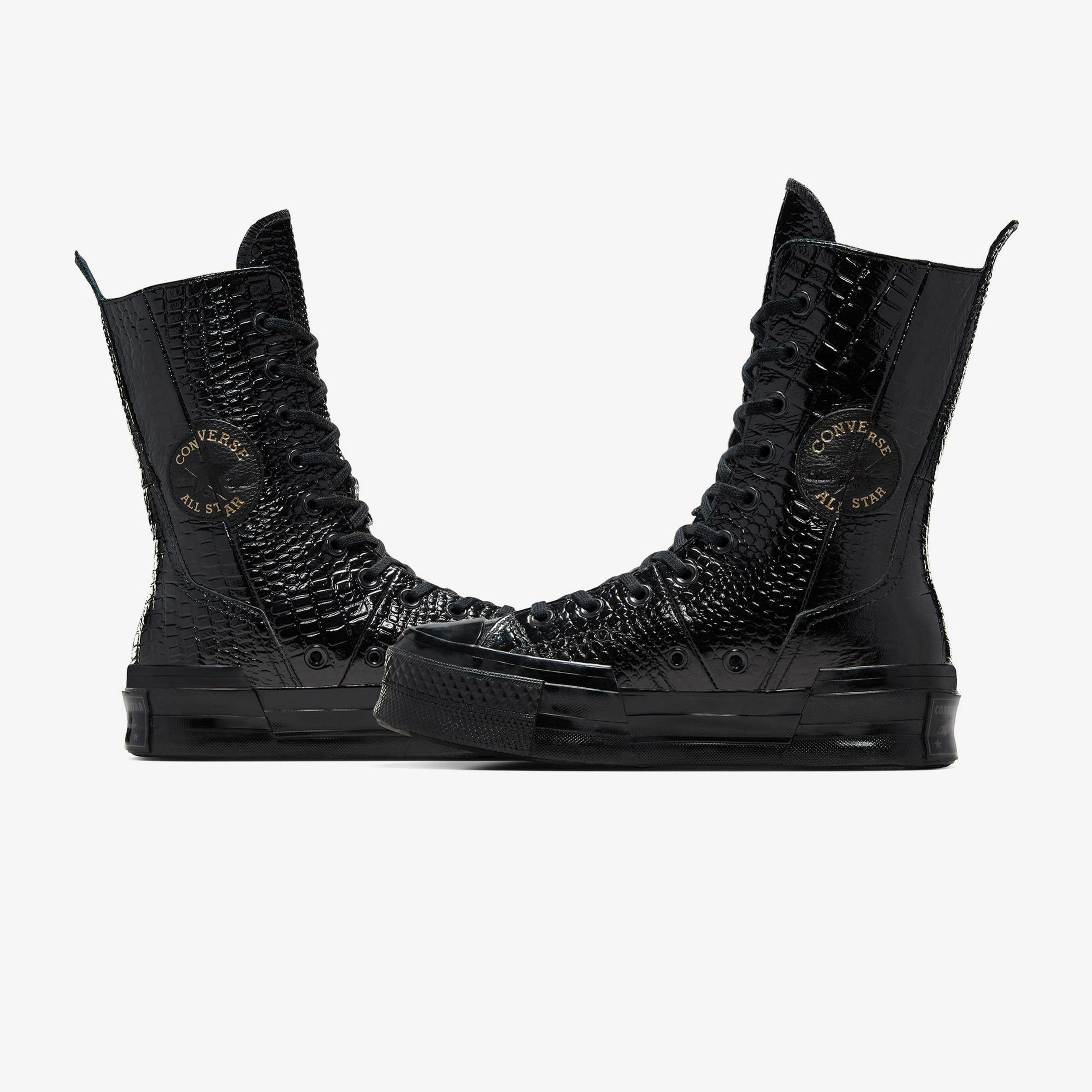 Converse Chuck 70 Plus XHi Unisex Siyah Deri Platform Sneaker