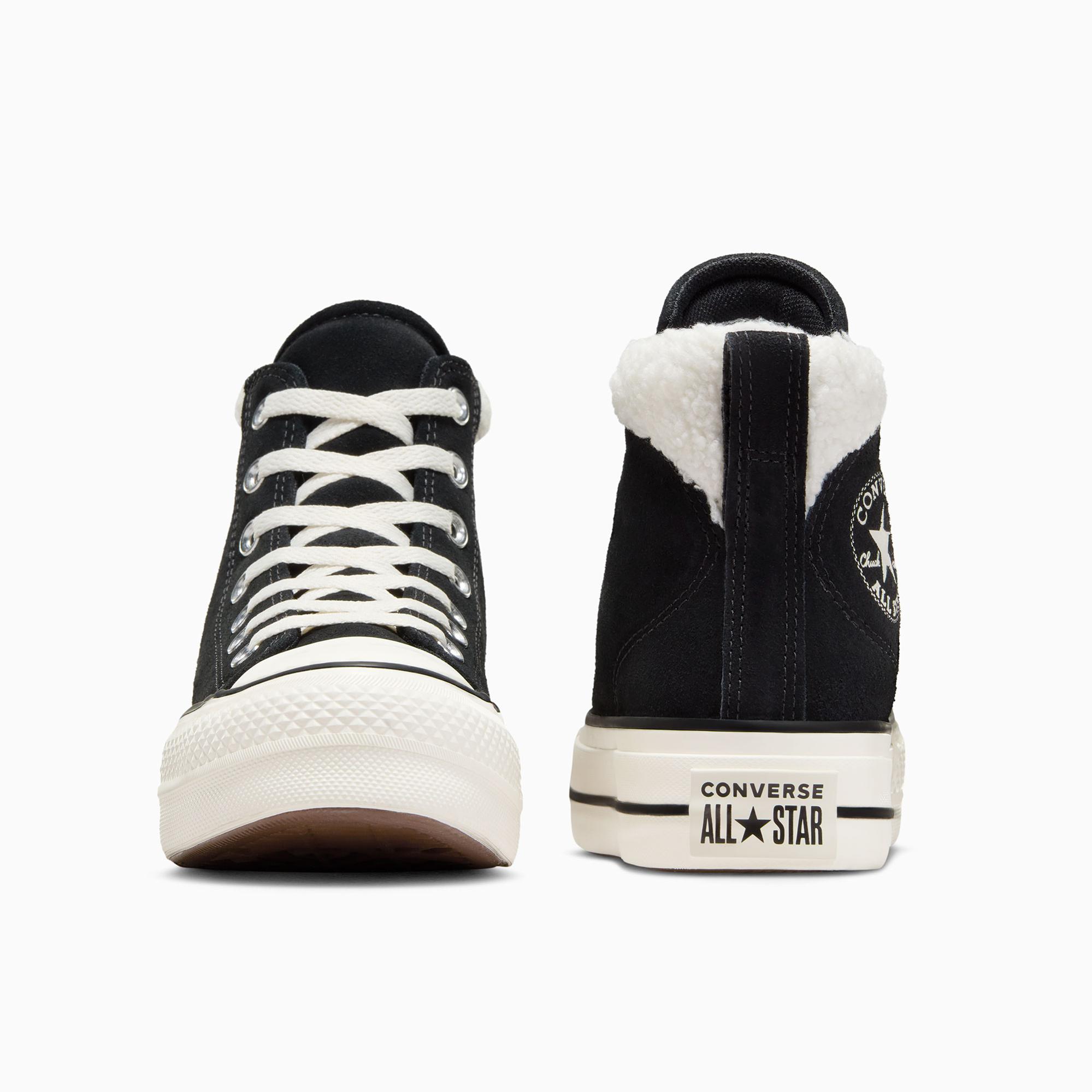 Converse Chuck Taylor All Star Puff Lift Kadın Siyah Süet Sneaker