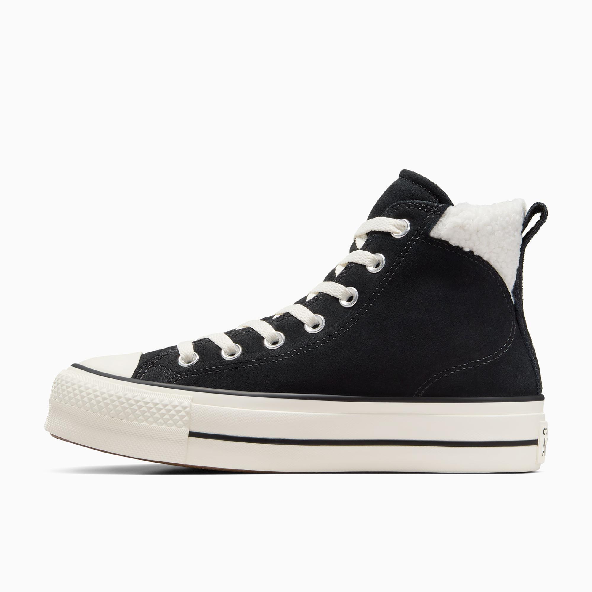 Converse Chuck Taylor All Star Puff Lift Kadın Siyah Süet Sneaker