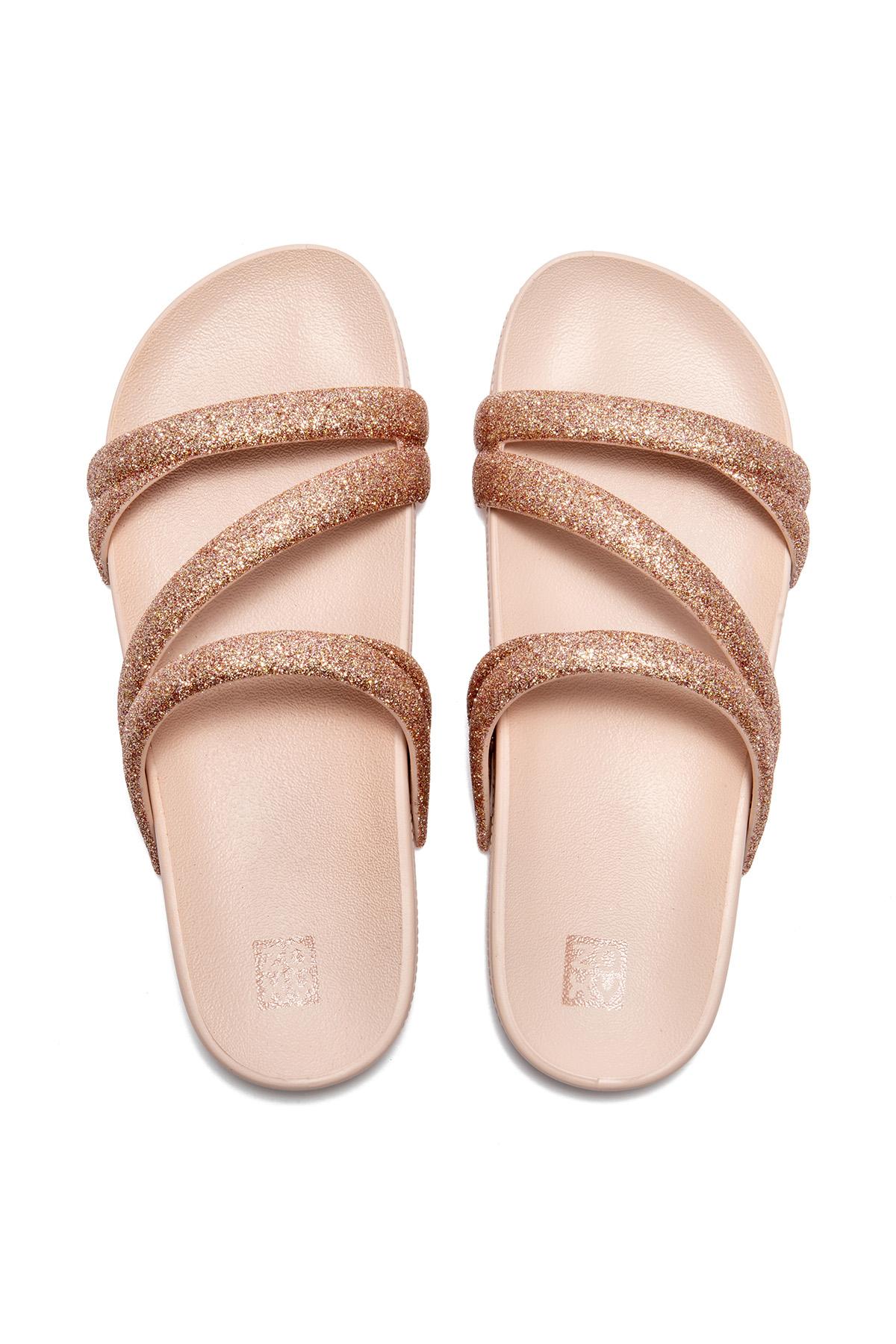 Glitter Tam Ad Kadın Terlik Pudra 35/42