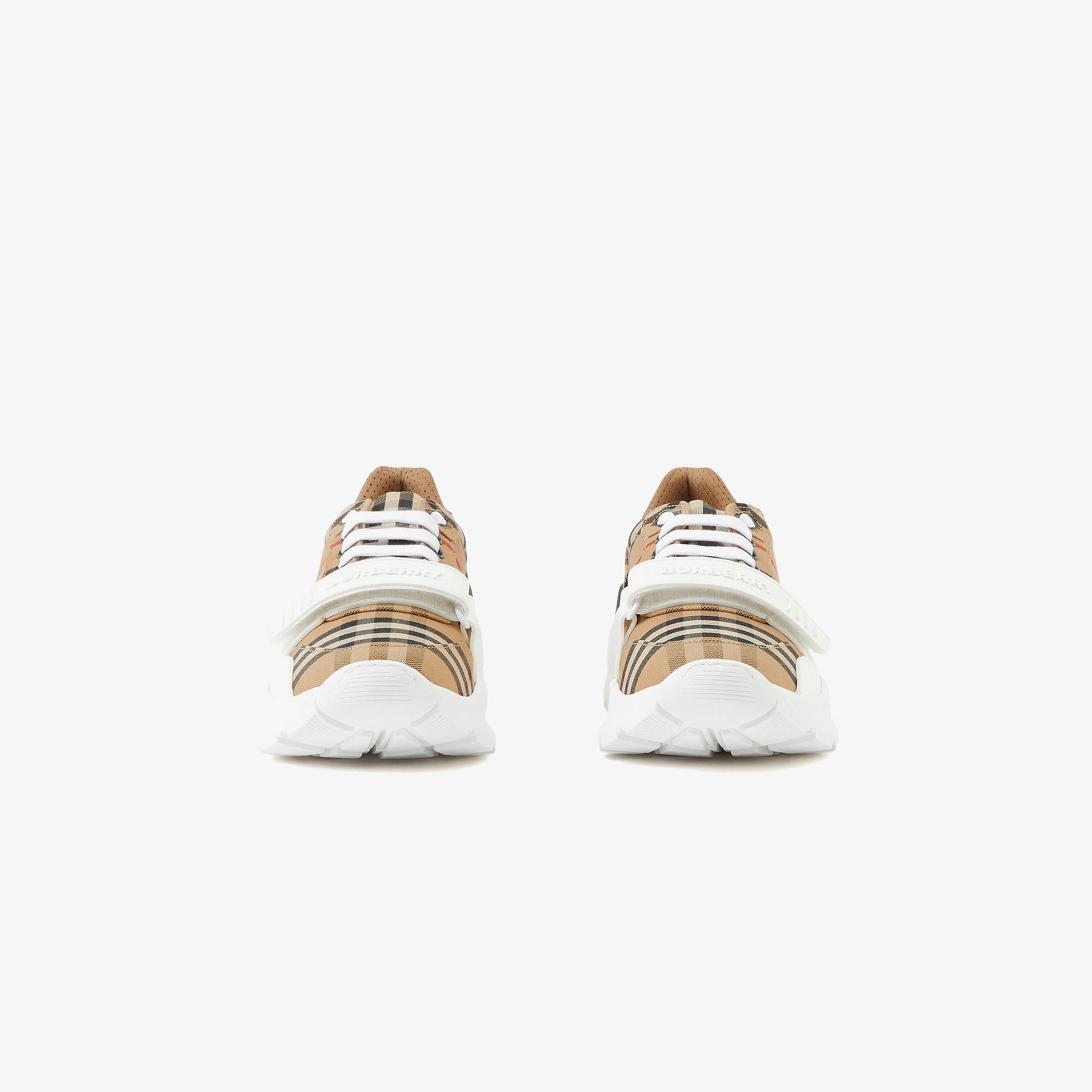 Burberry Check and Leather Kadın Bej Sneaker