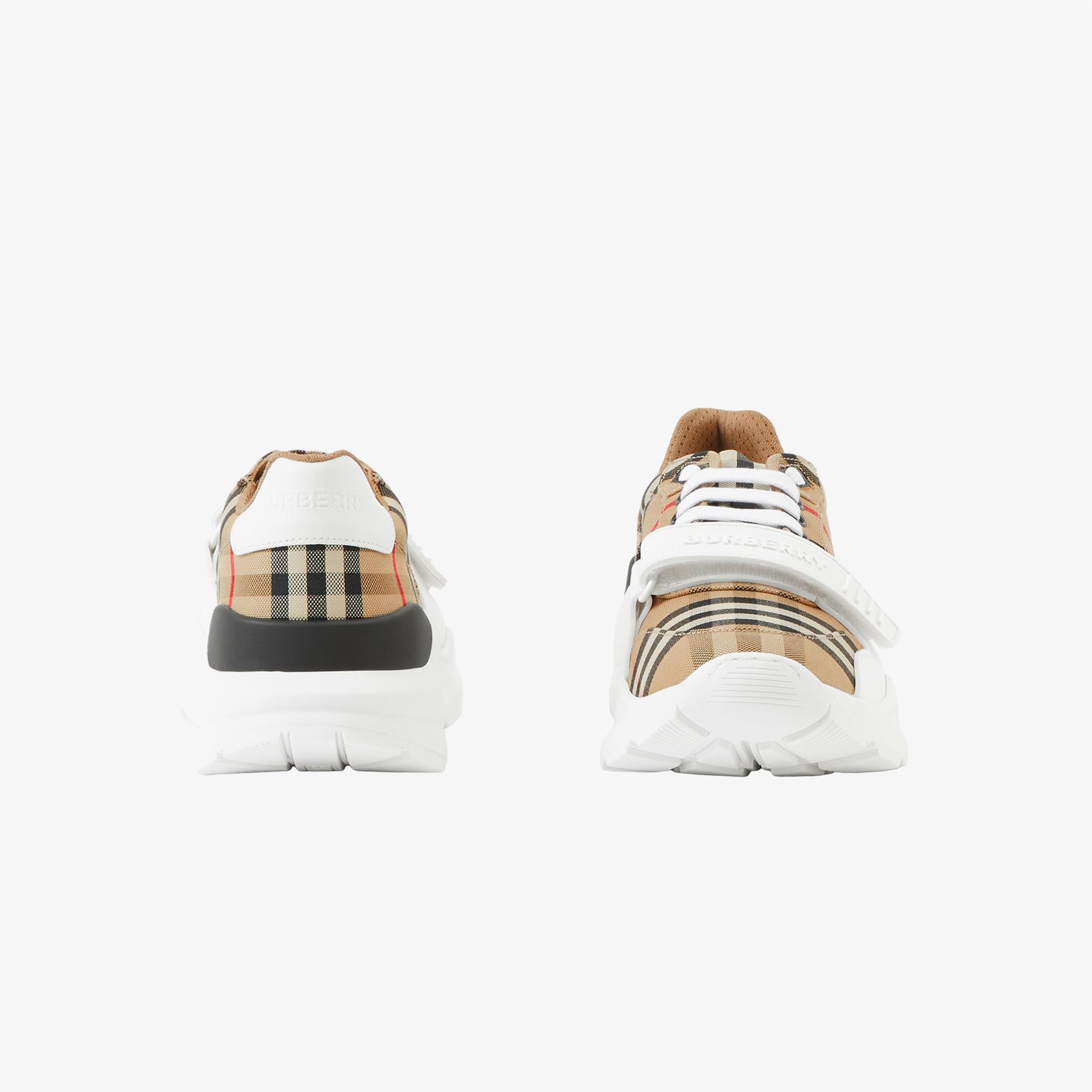 Burberry Check and Leather Kadın Bej Sneaker