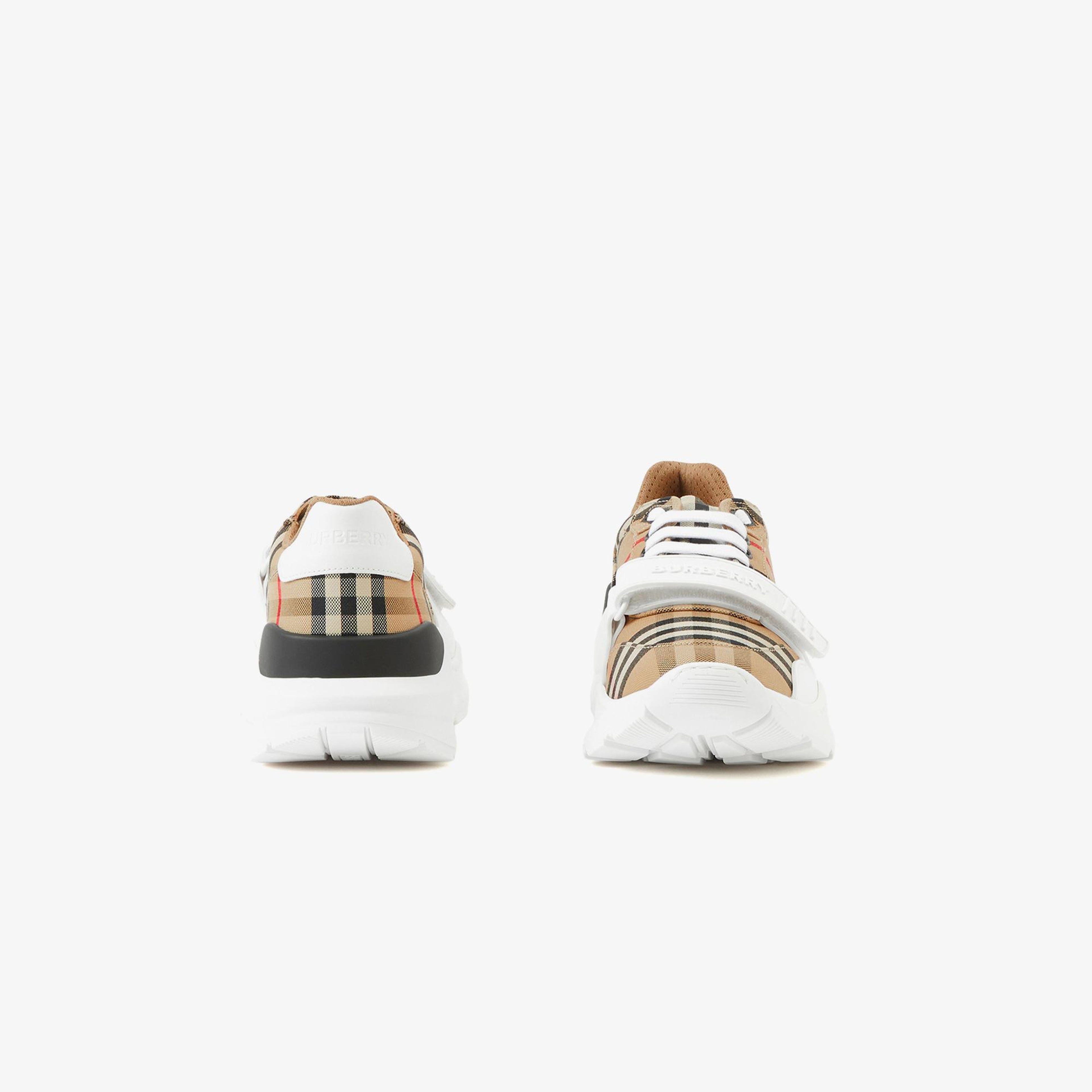 Burberry Check and Leather Kadın Bej Sneaker