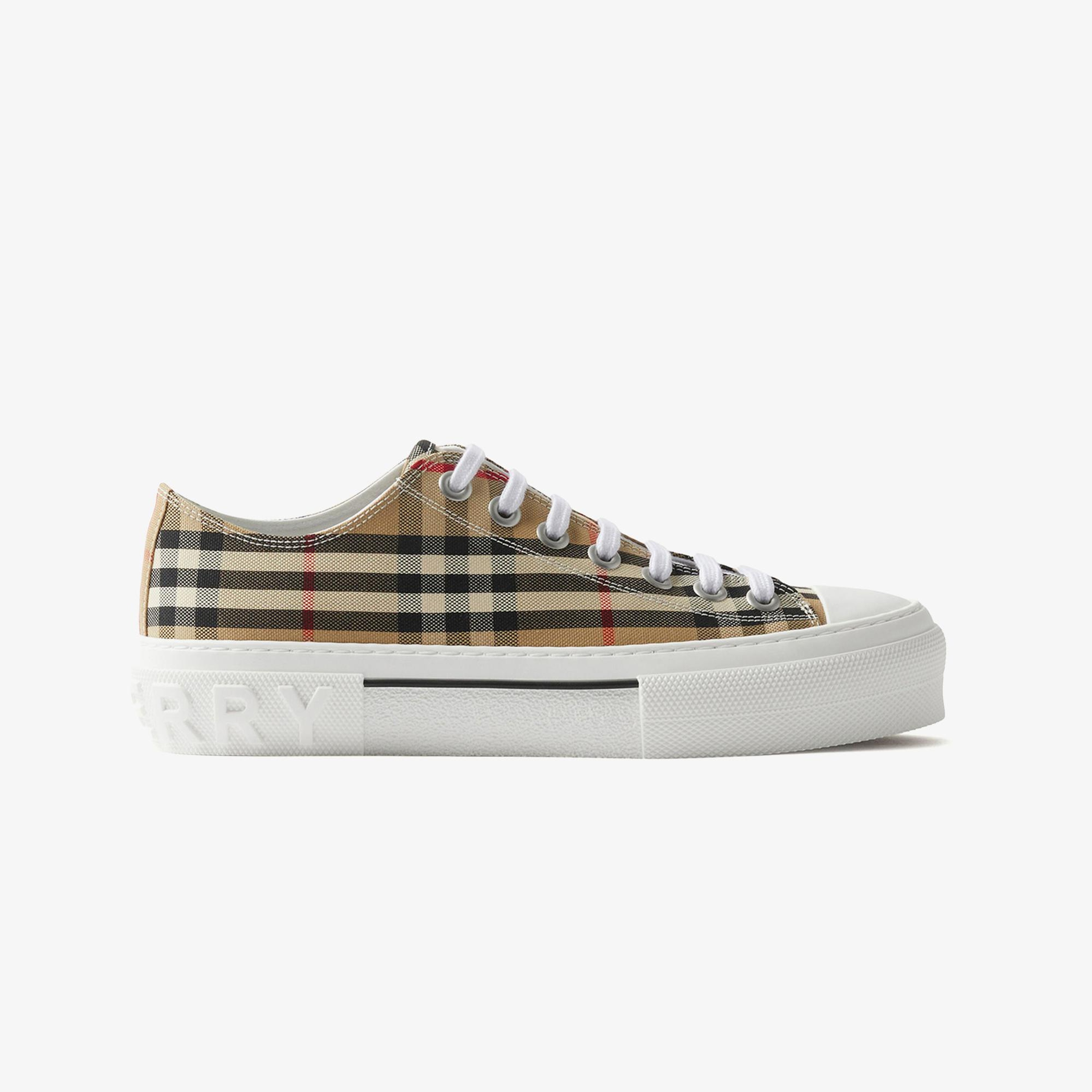 Burberry Check Cotton Kadın Bej Sneaker