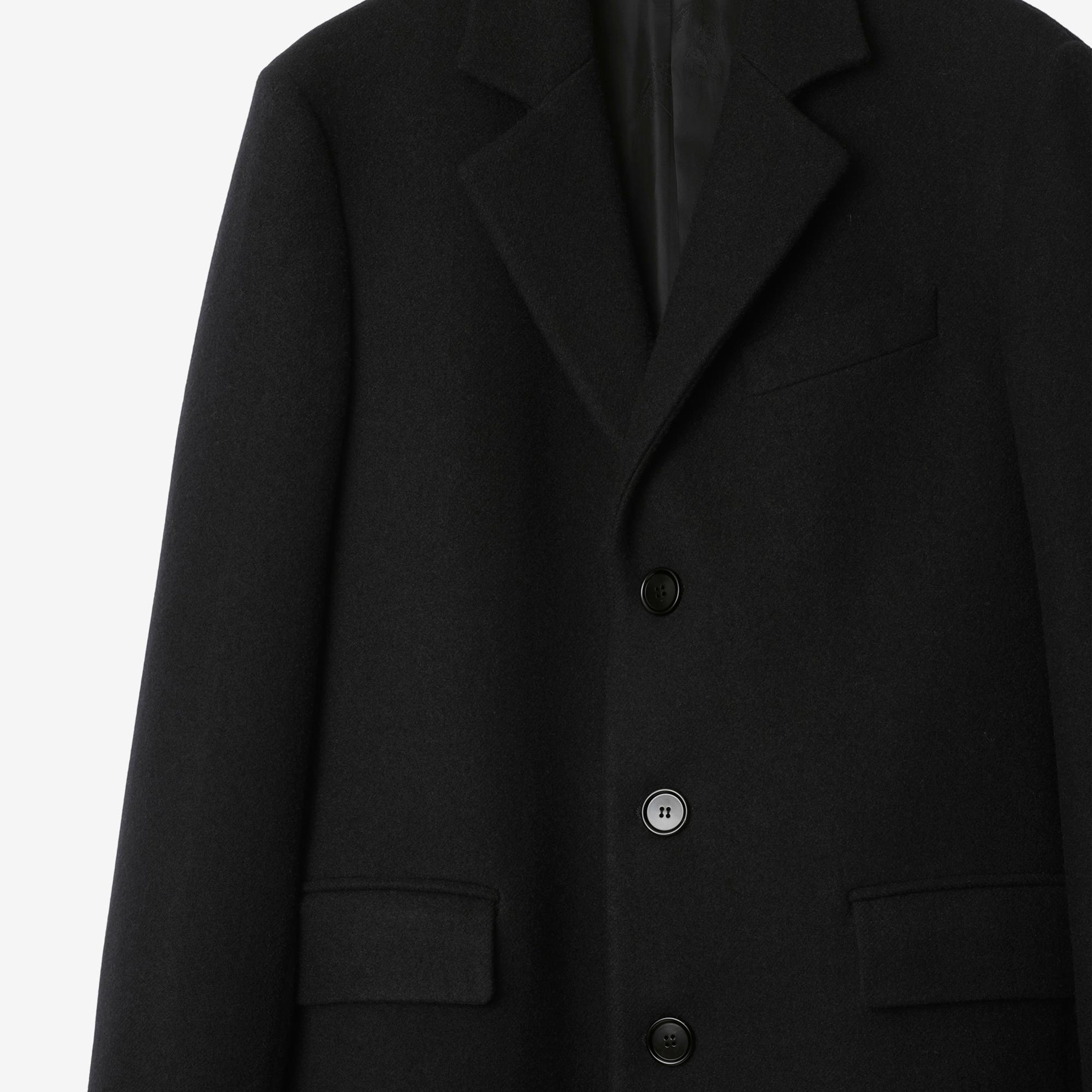 Burberry Wool Tailored Erkek Siyah Palto