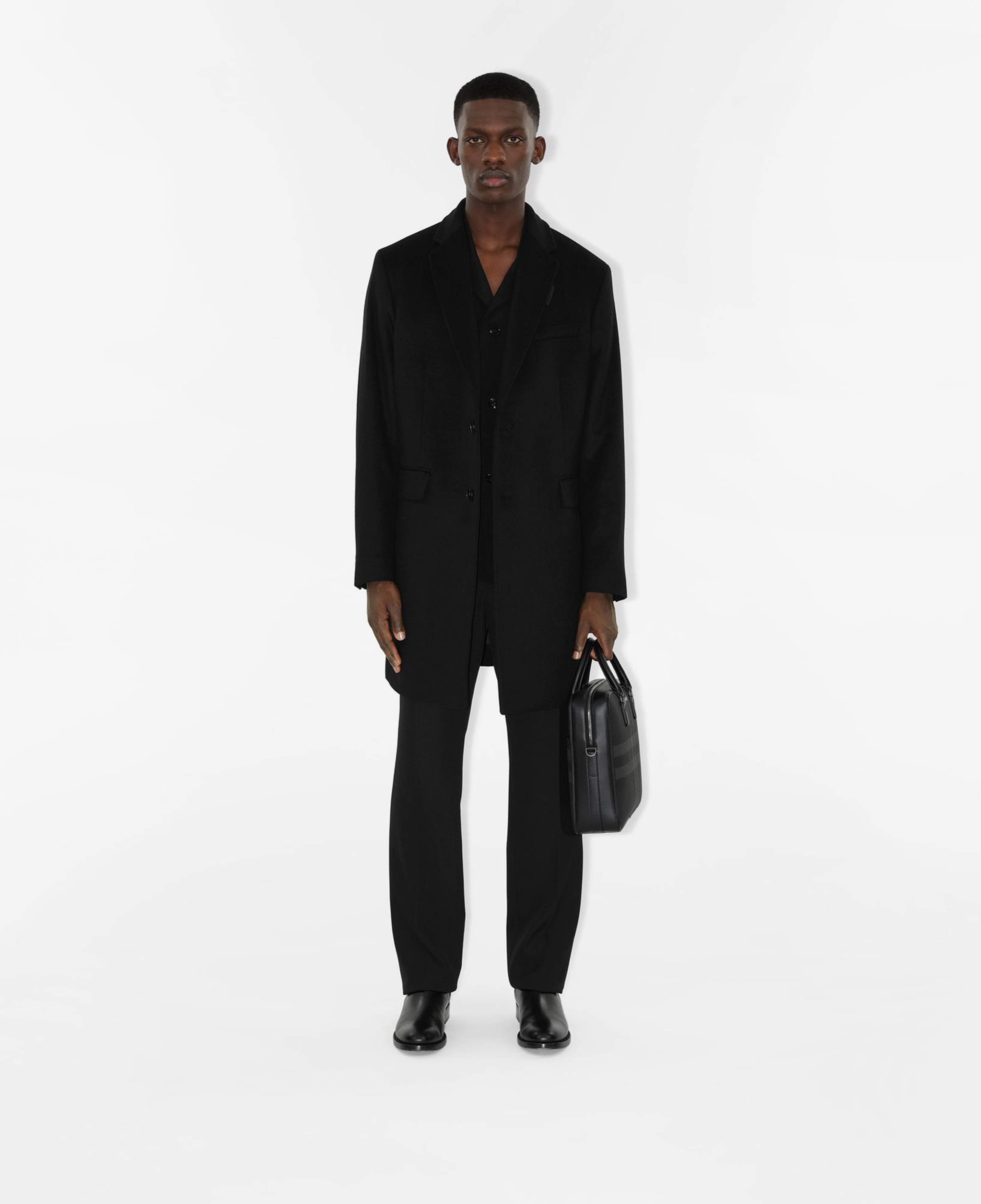 Burberry Yün Kaşmir Tailored Erkek Siyah Mont