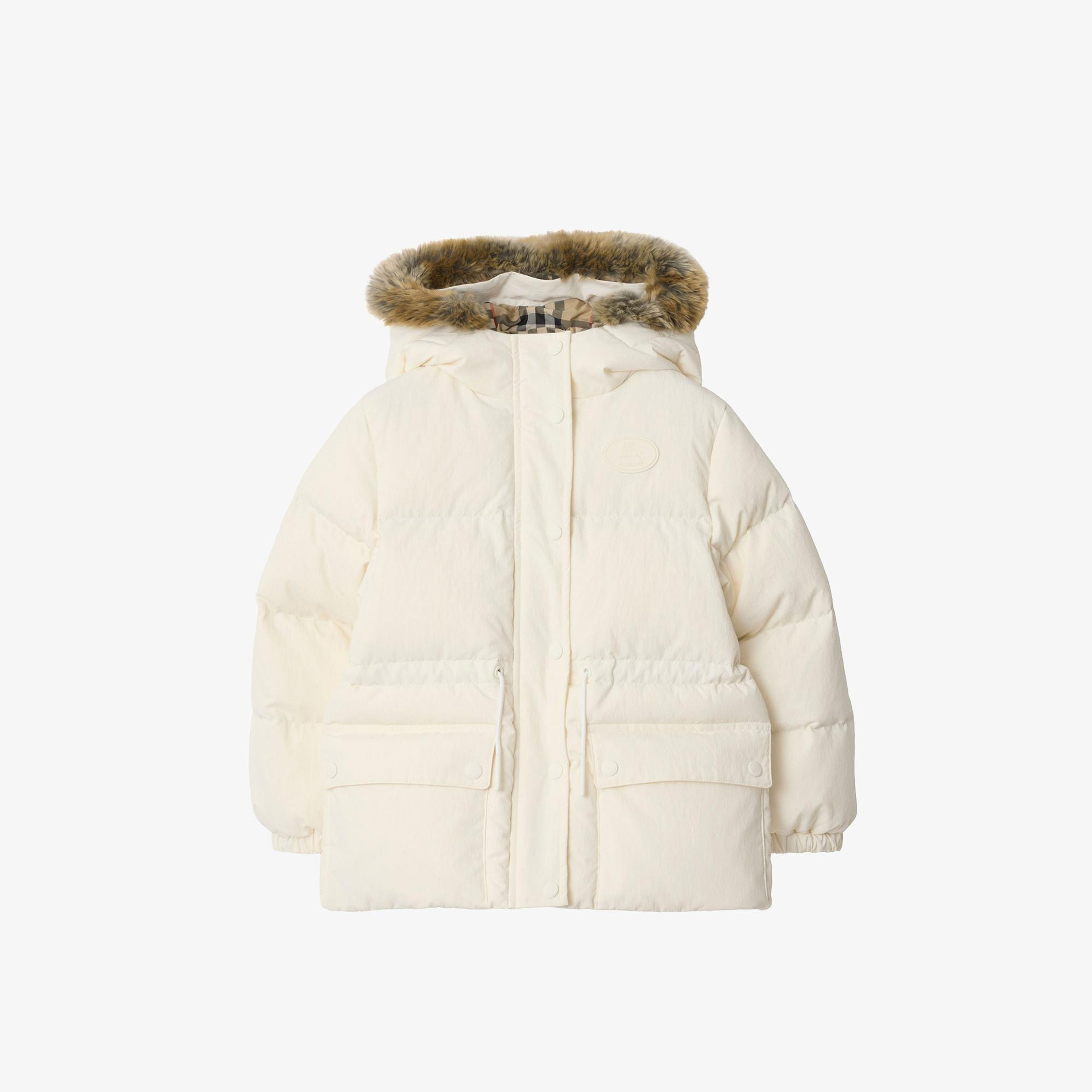 Burberry Flora Çocuk Beyaz Mont