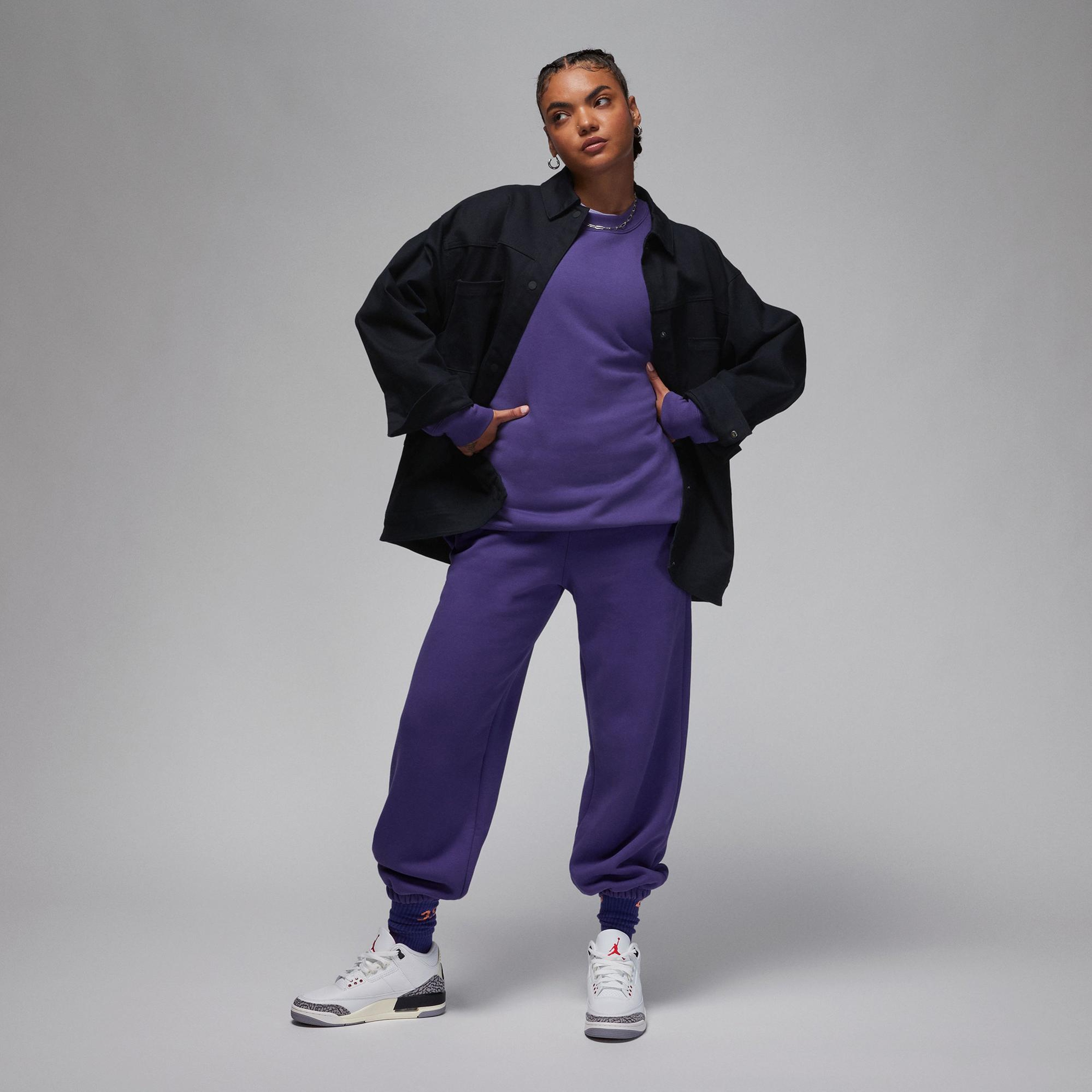 Jordan Flight Fleece Kadın Mor Sweatshirt