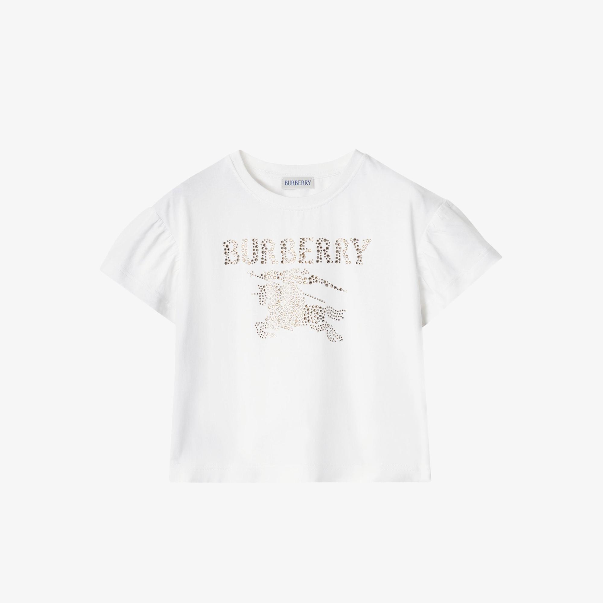 Burberry Roxy Crystal Çocuk Beyaz T-Shirt