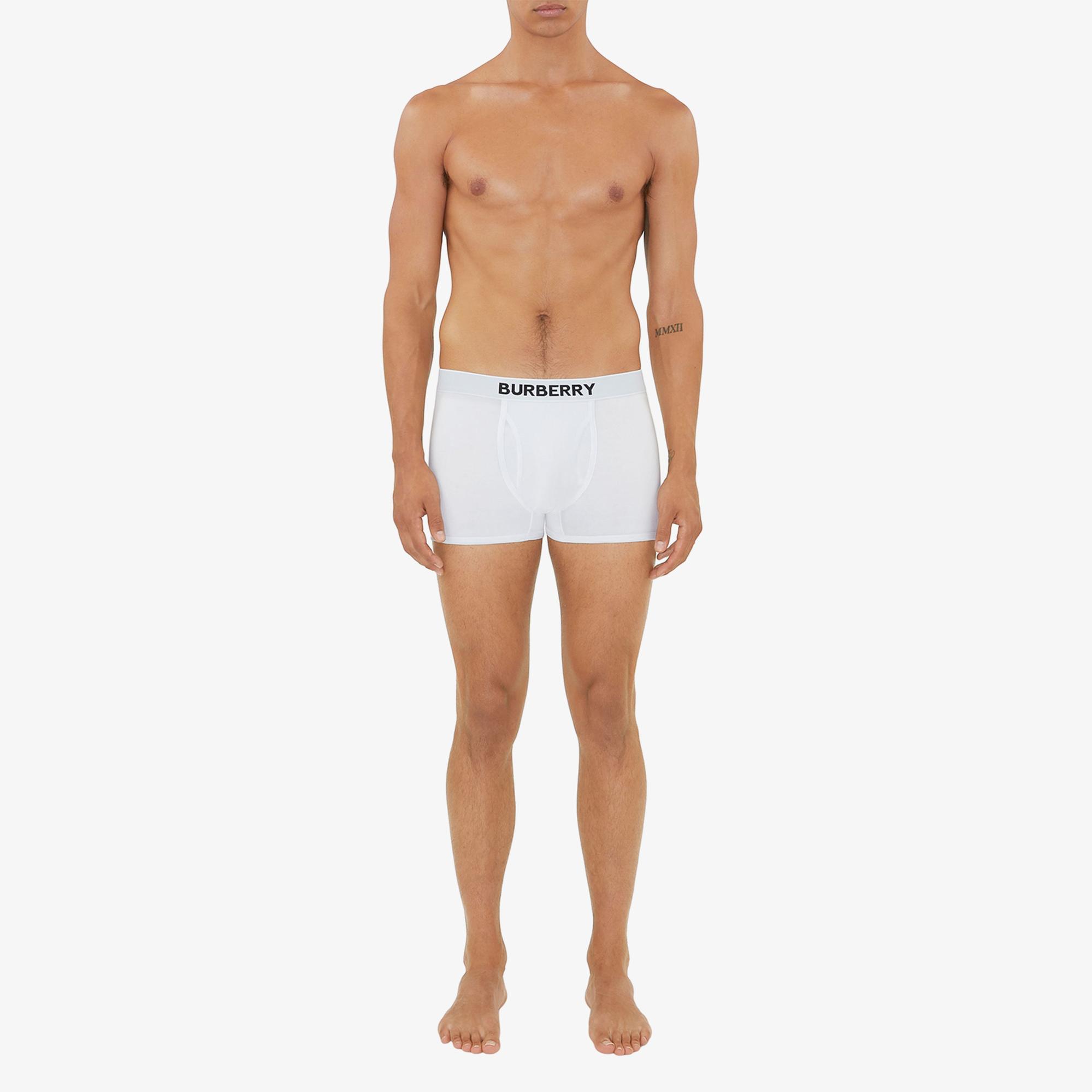 Burberry Pamuklu Erkek Beyaz Boxer