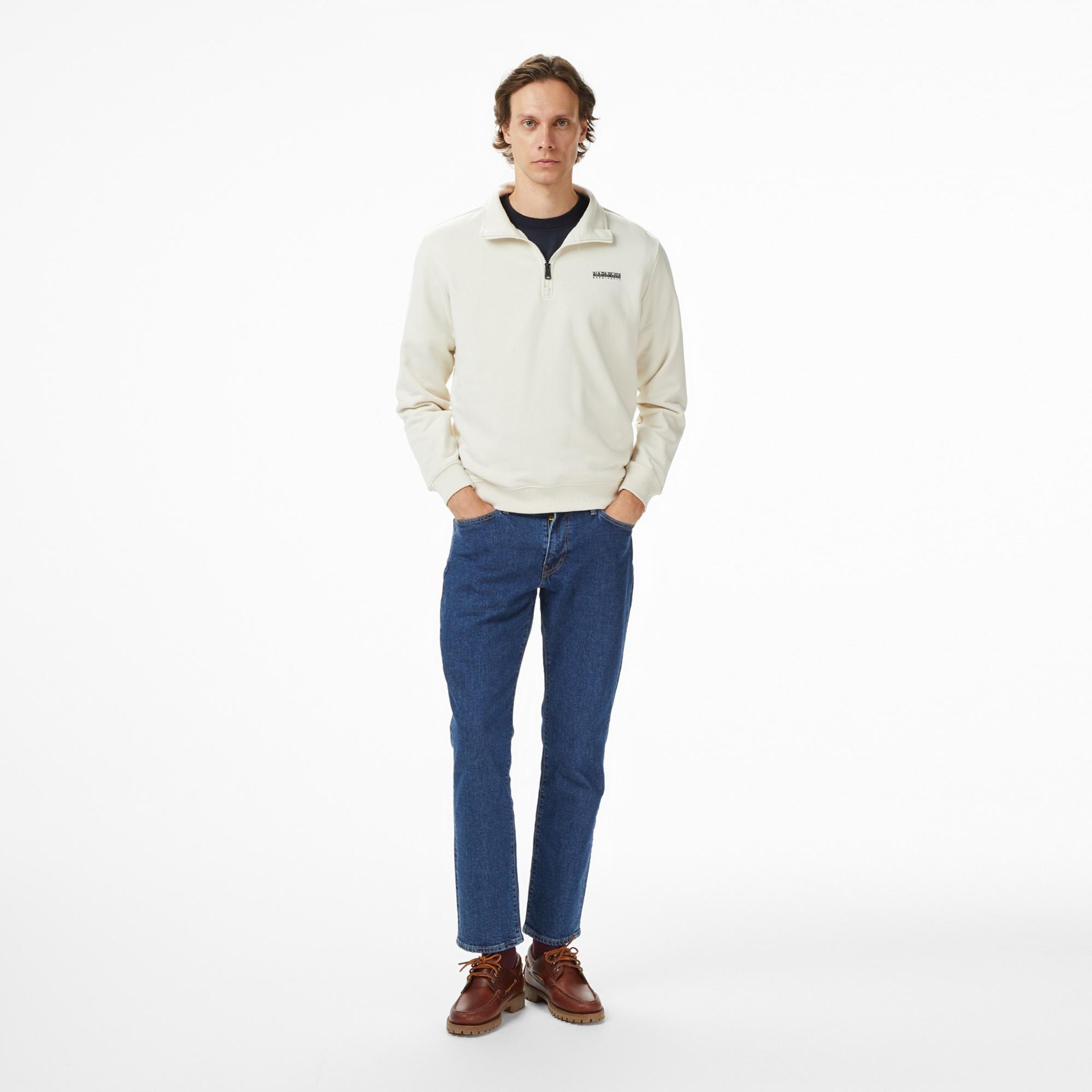 Napapijri B-Small Box Erkek Bej Sweatshirt