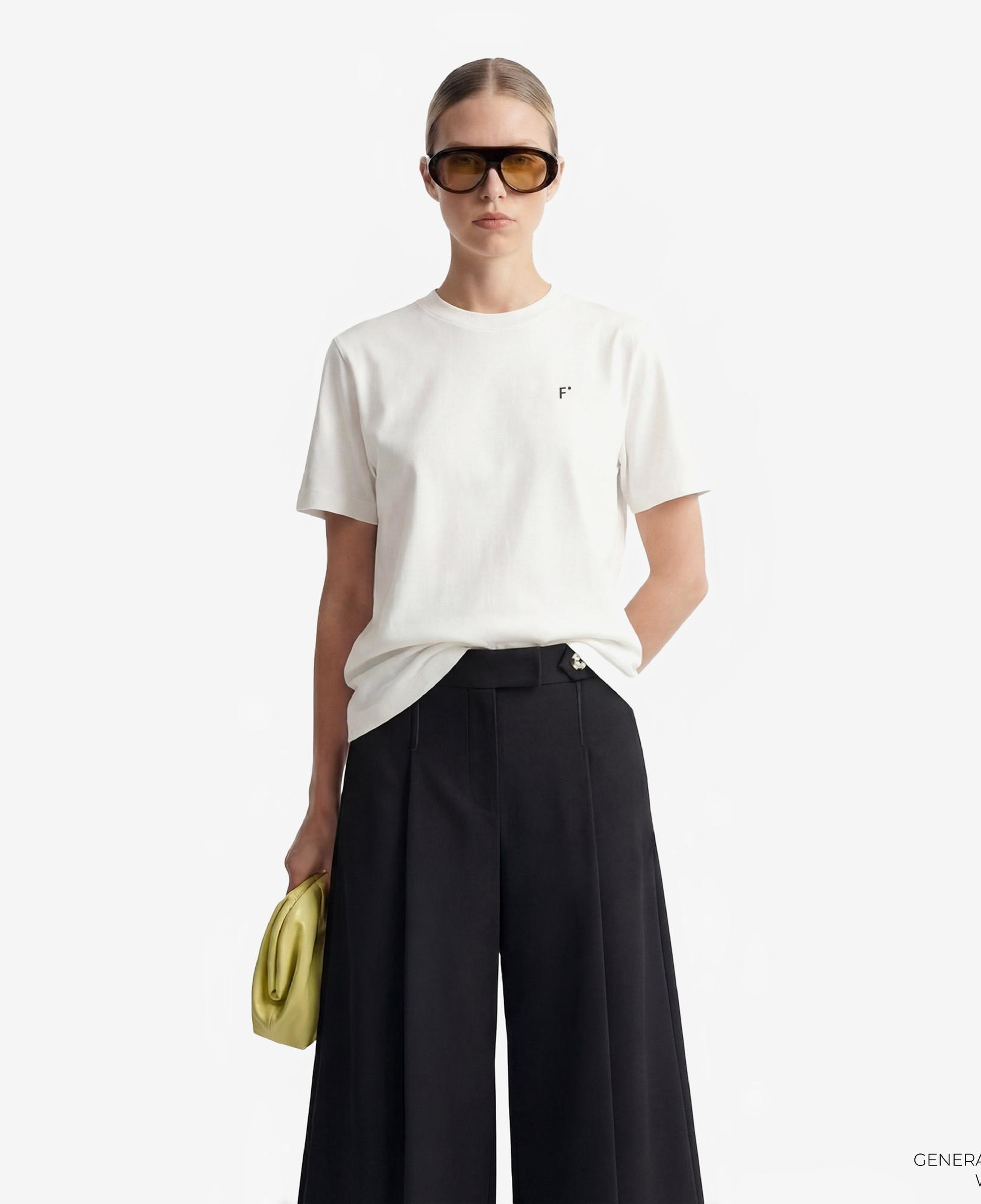 FashFed F İkonlu Unisex Krem Rengi T-Shirt