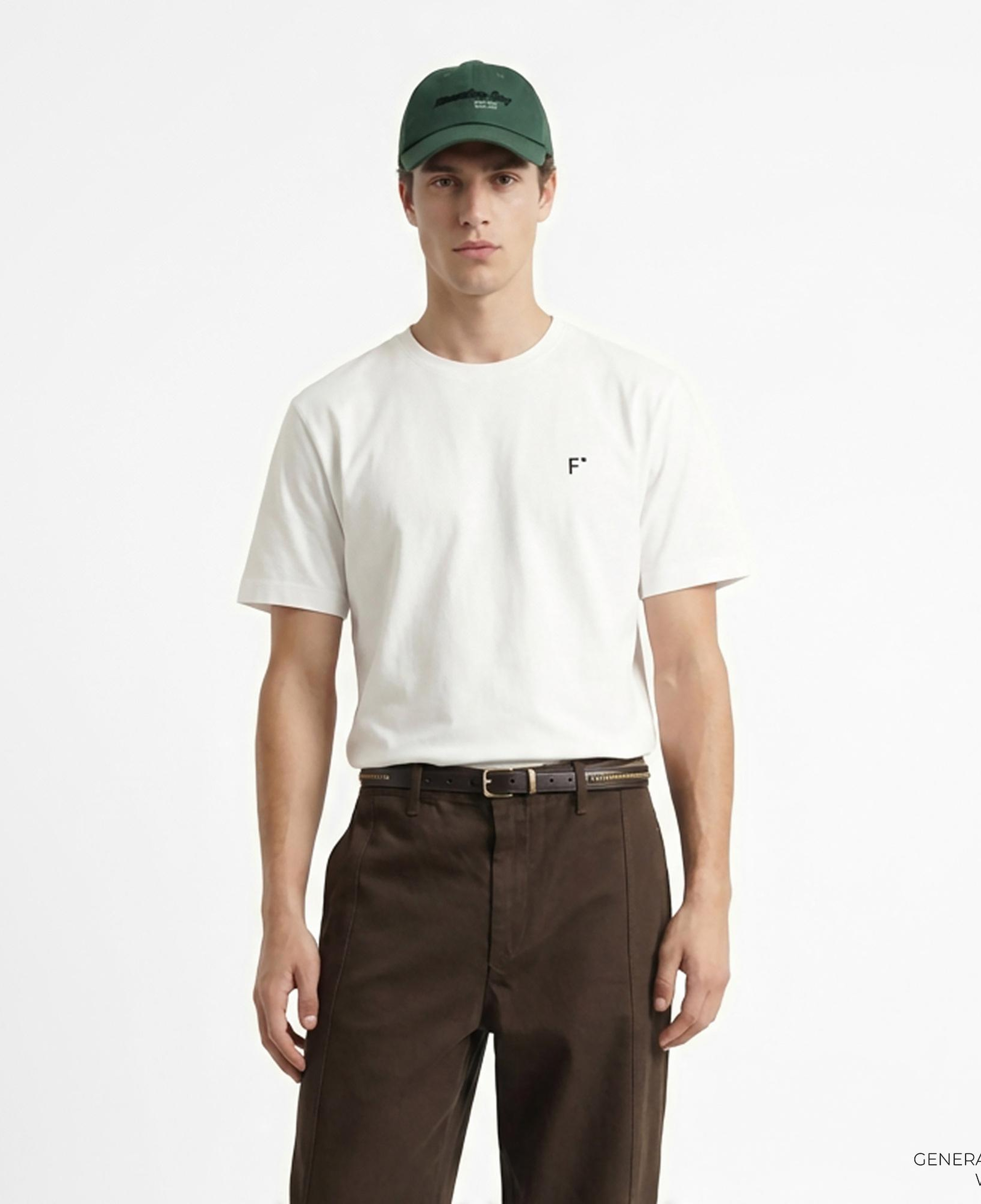 FashFed F İkonlu Unisex Krem Rengi T-Shirt