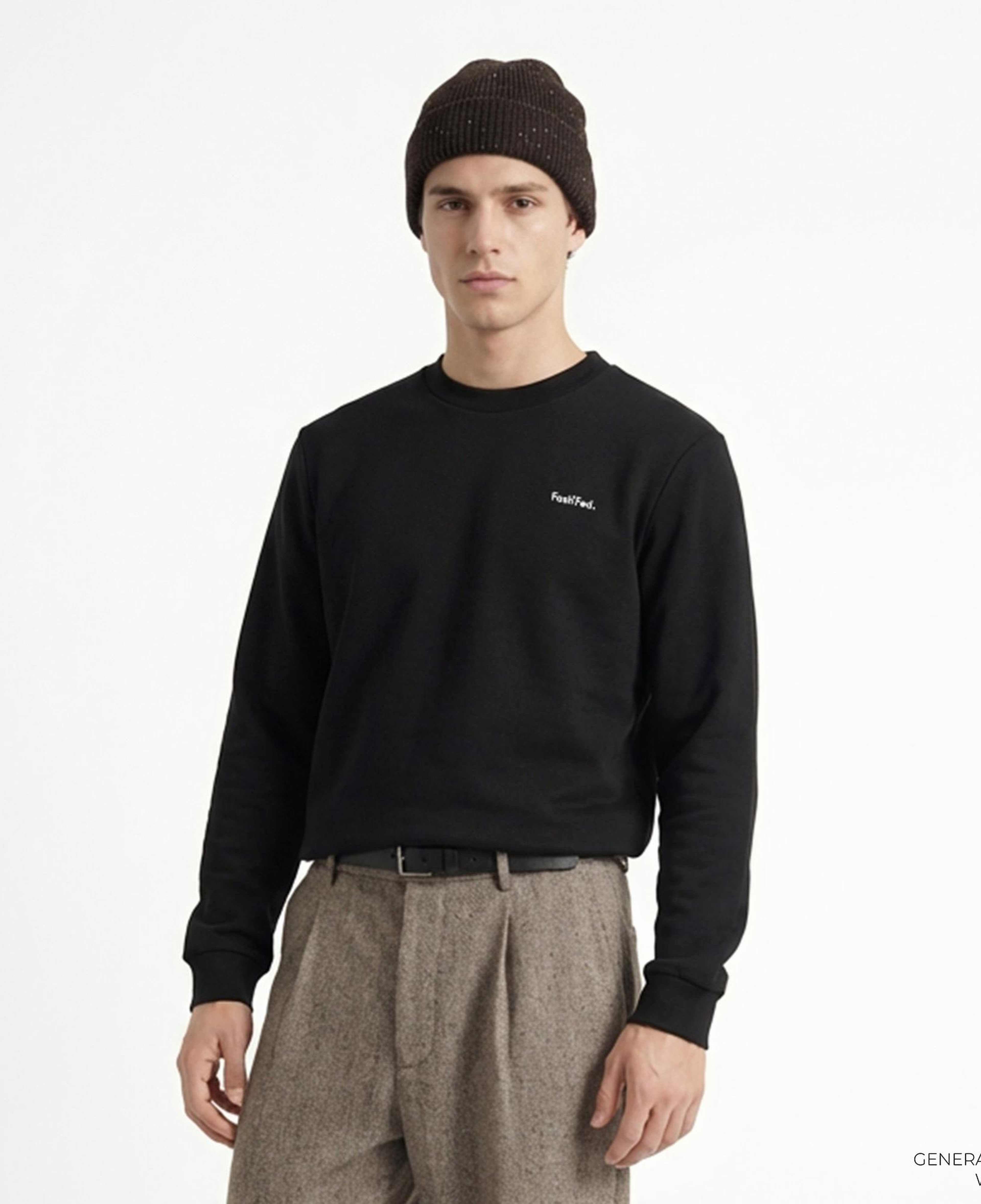 FashFed Unisex Siyah Sweatshirt