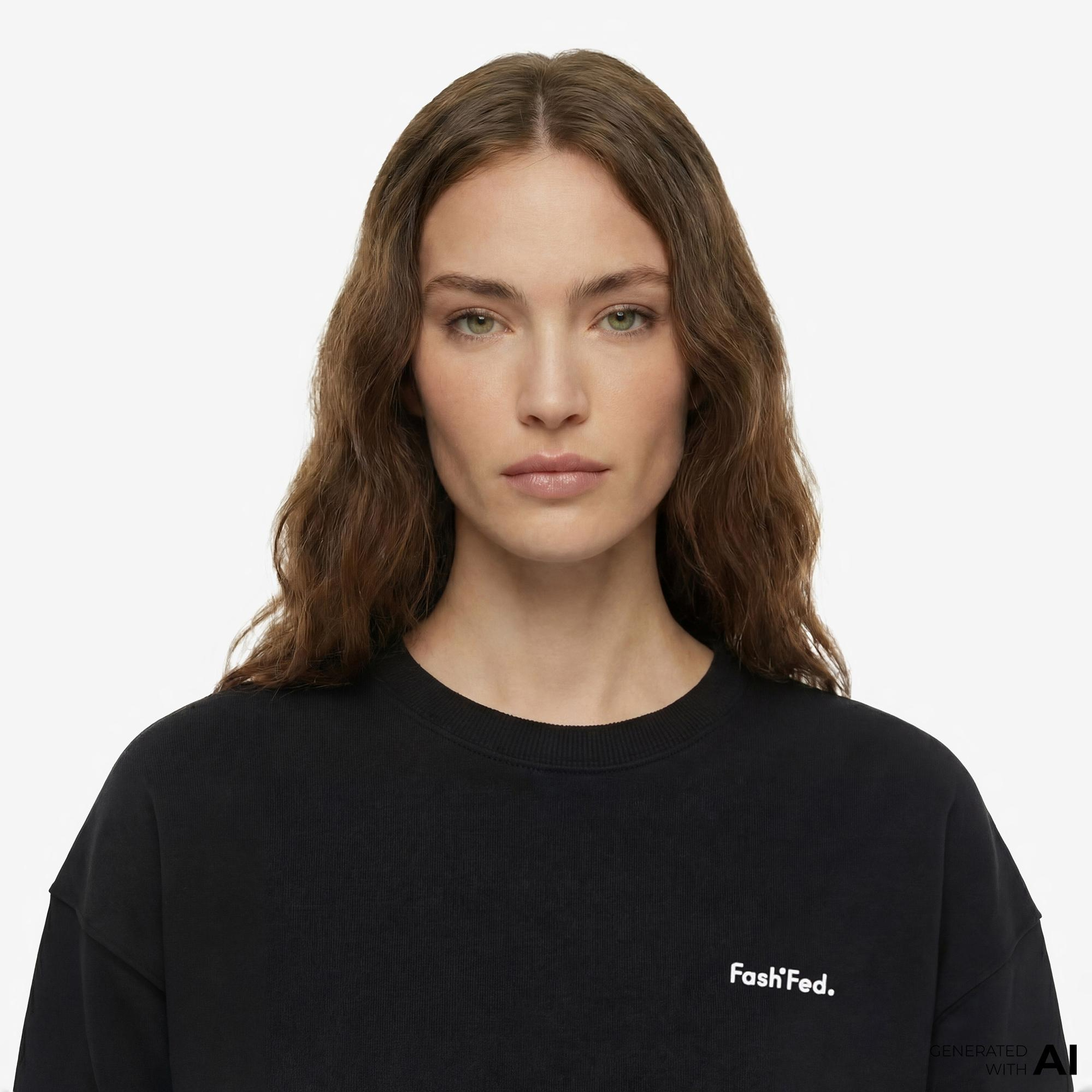 FashFed Unisex Siyah Sweatshirt
