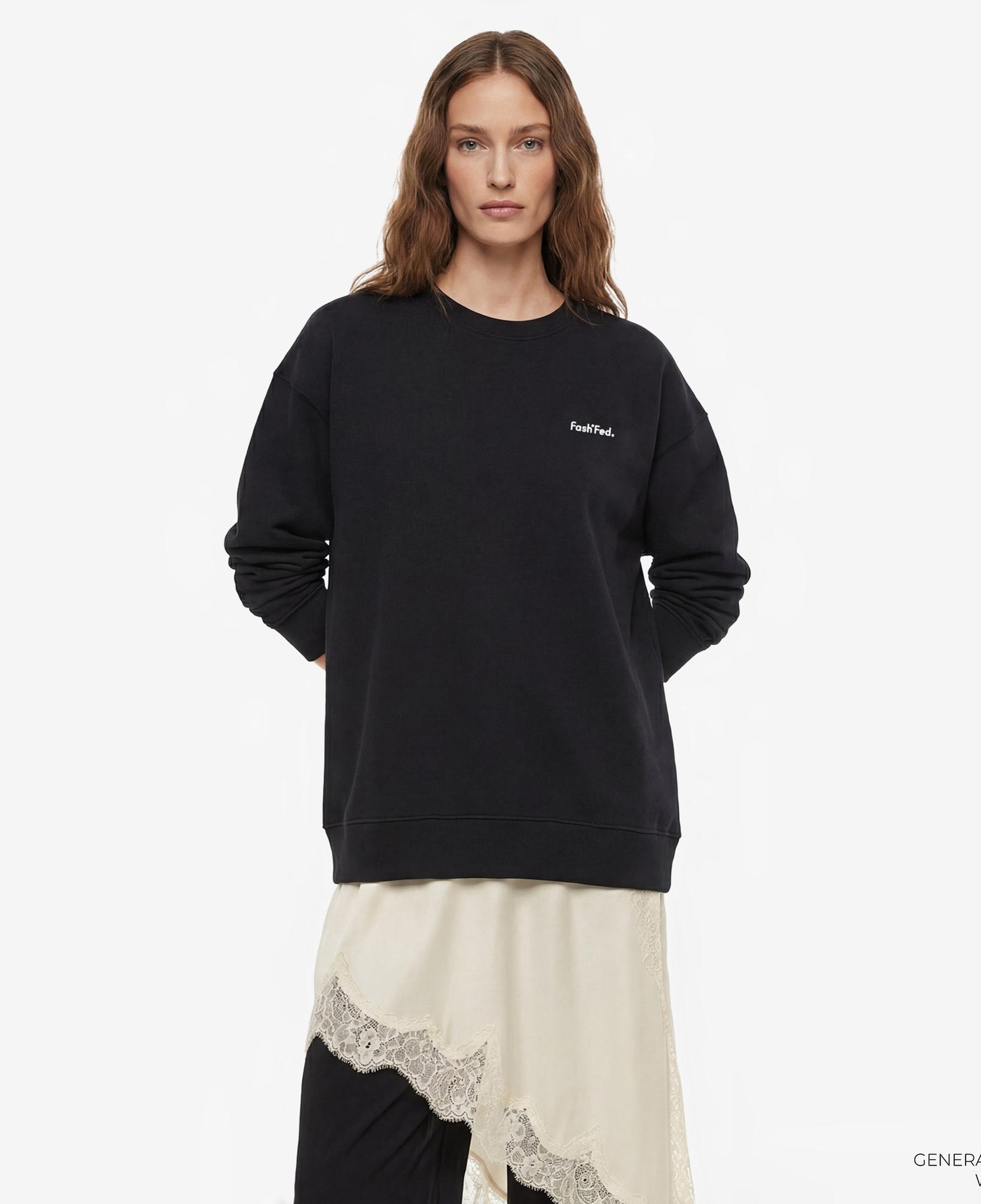 FashFed Unisex Siyah Sweatshirt