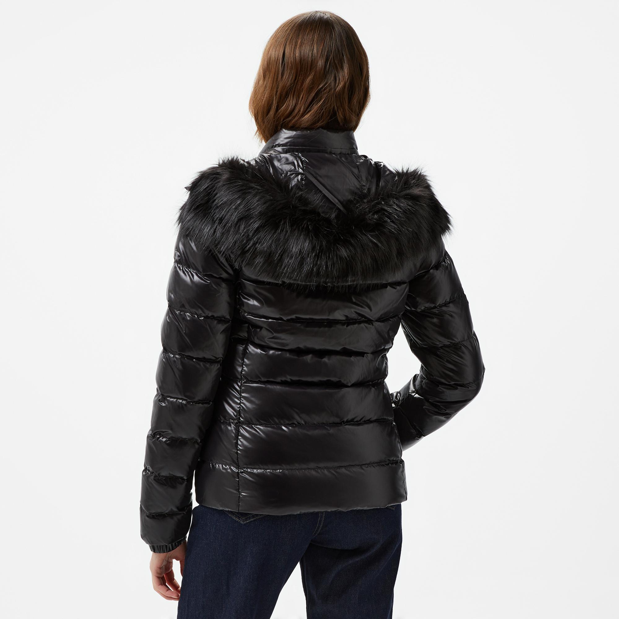 Tommy Hilfiger Jeans Tonal Hooded Down Kadın Siyah Ceket