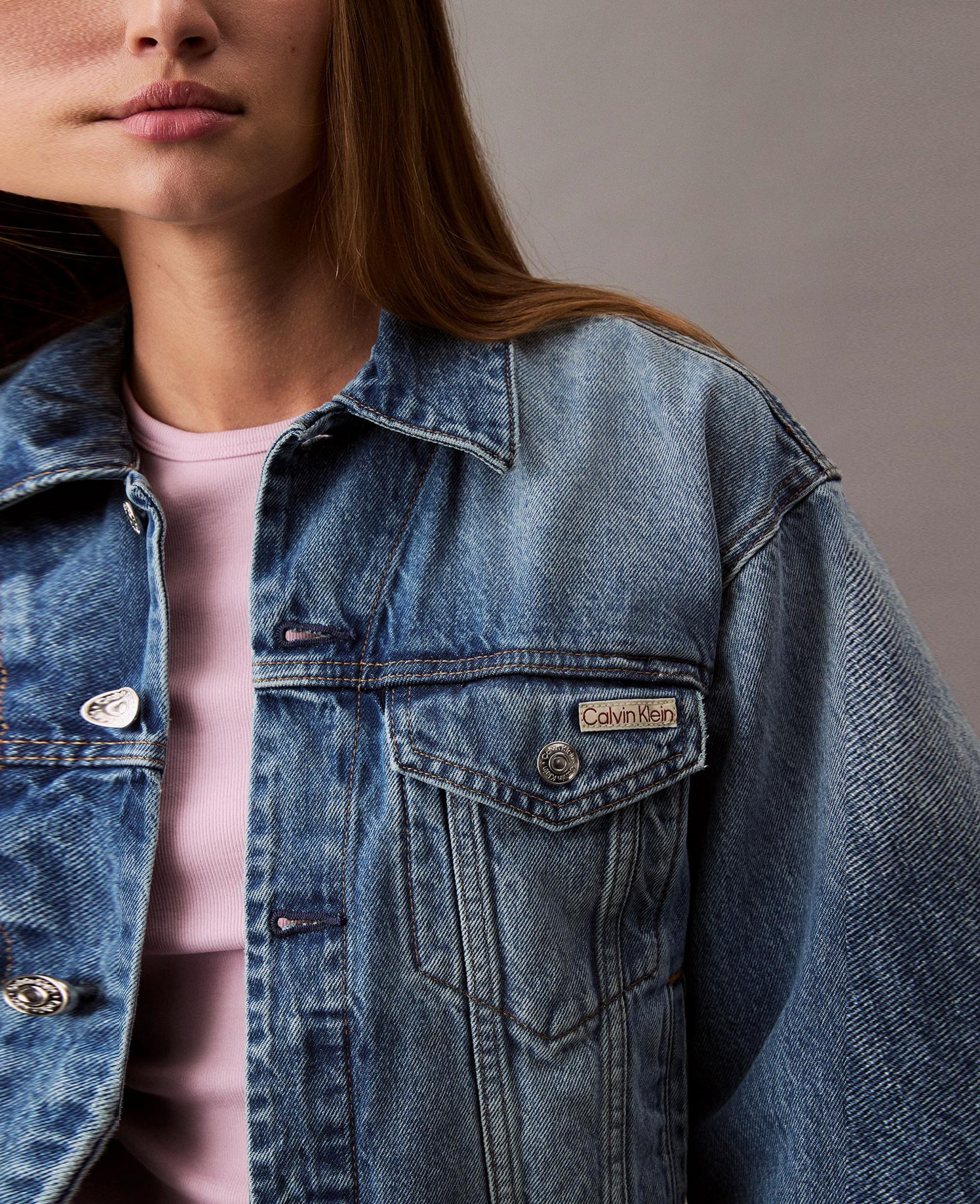 Calvin Klein 90S Trucker Gold Dust Kadın Mavi Ceket