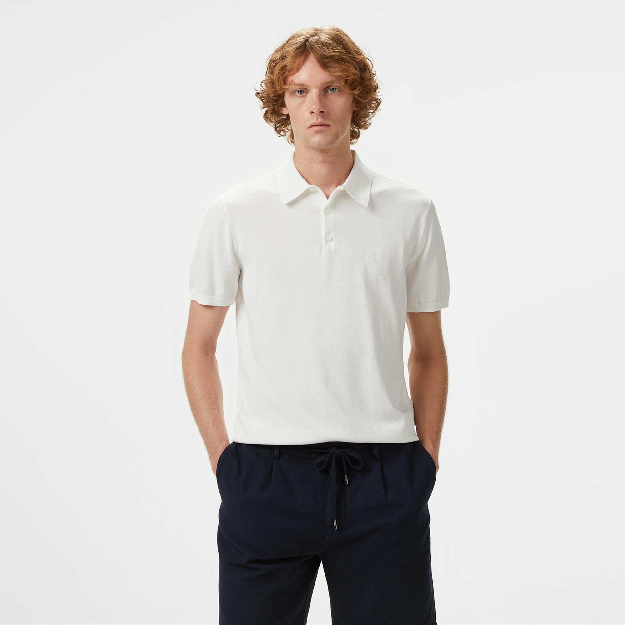 Armani Exchange Erkek Beyaz Polo