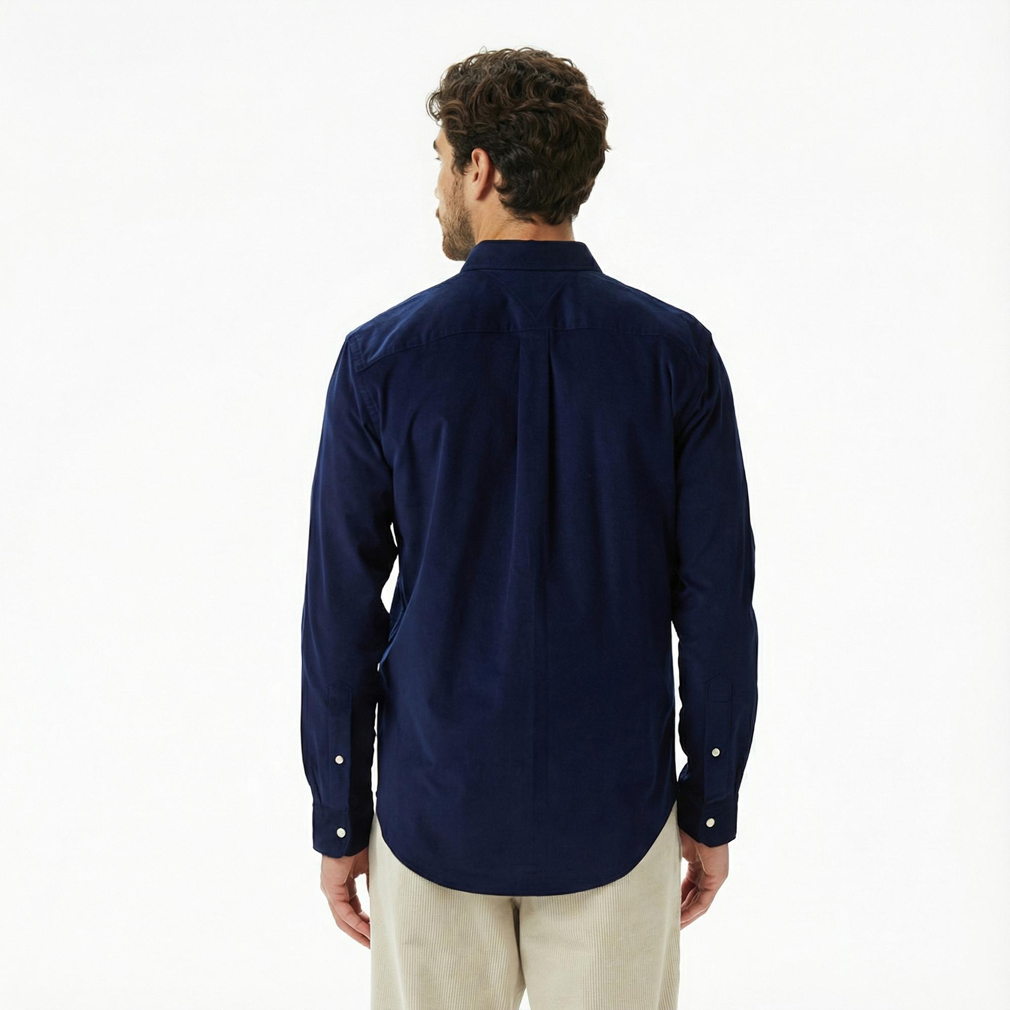 Tommy Hilfiger Solid Corduroy Erkek Mavi Gömlek