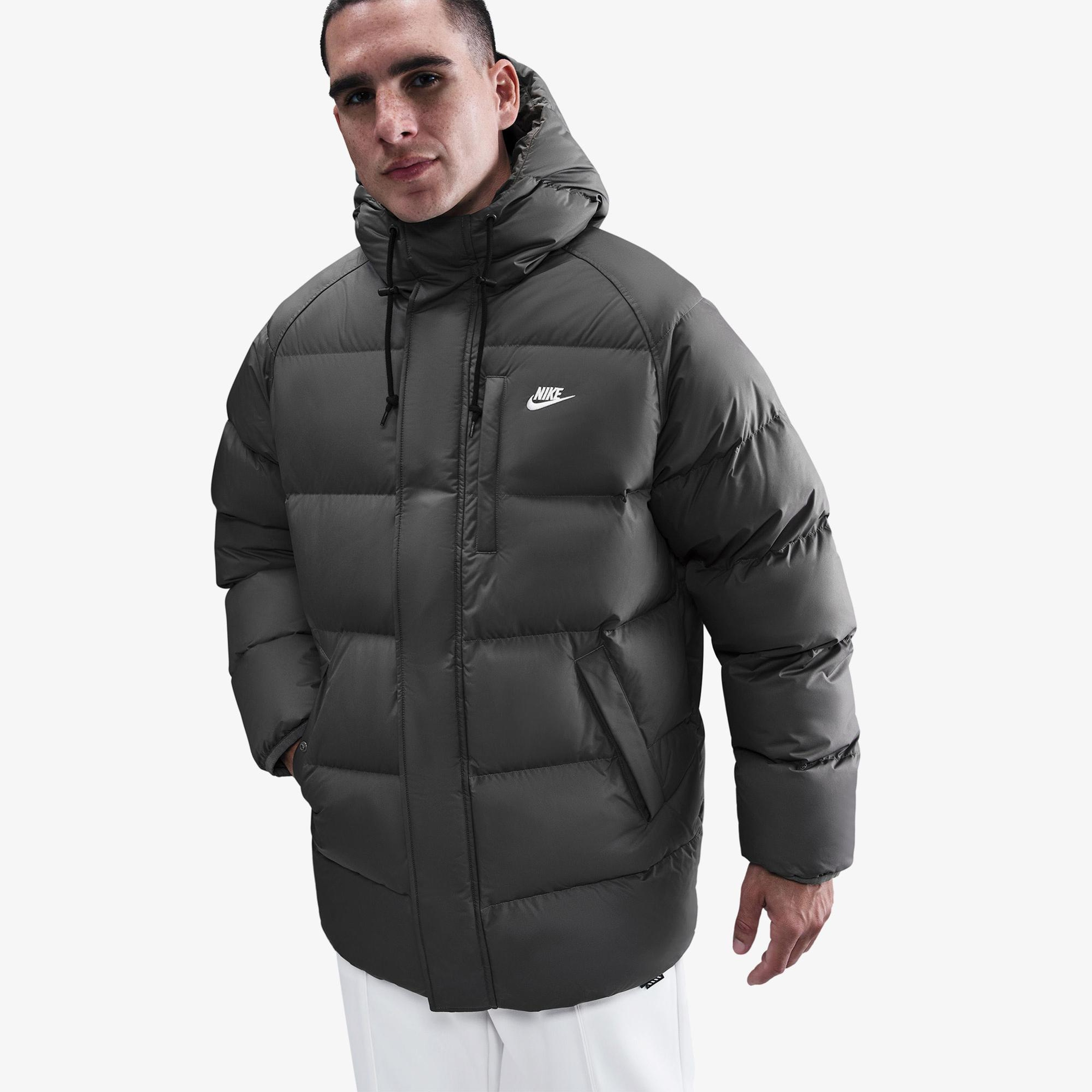 Nike Sportswear Therma-Fit Club Parka 650 Erkek Gri Mont