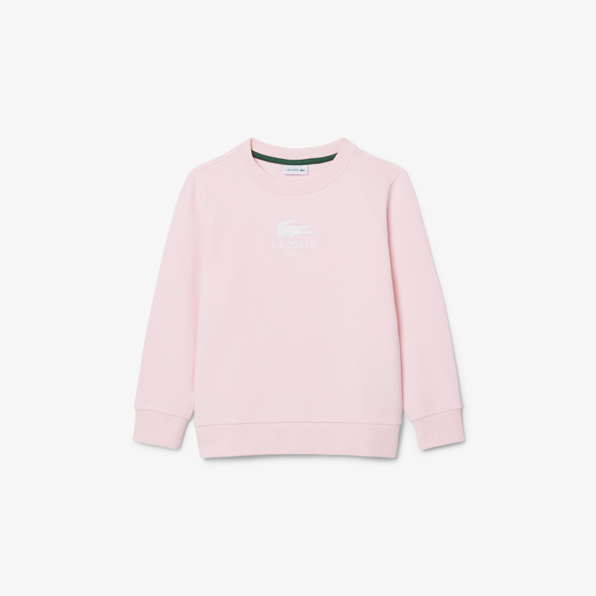 Lacoste Çocuk Bisiklet Yaka Açık Pembe Sweatshirt