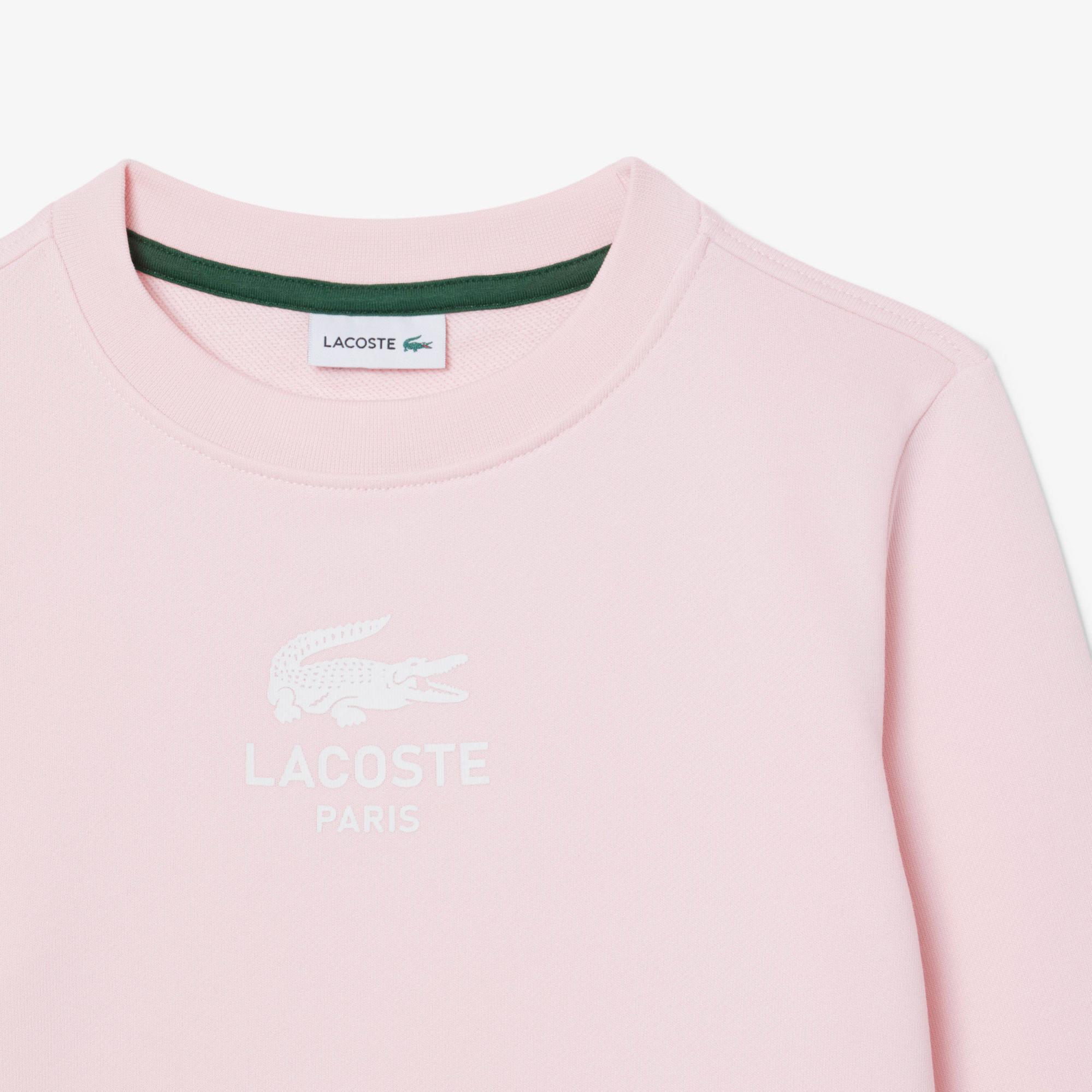 Lacoste Çocuk Bisiklet Yaka Açık Pembe Sweatshirt