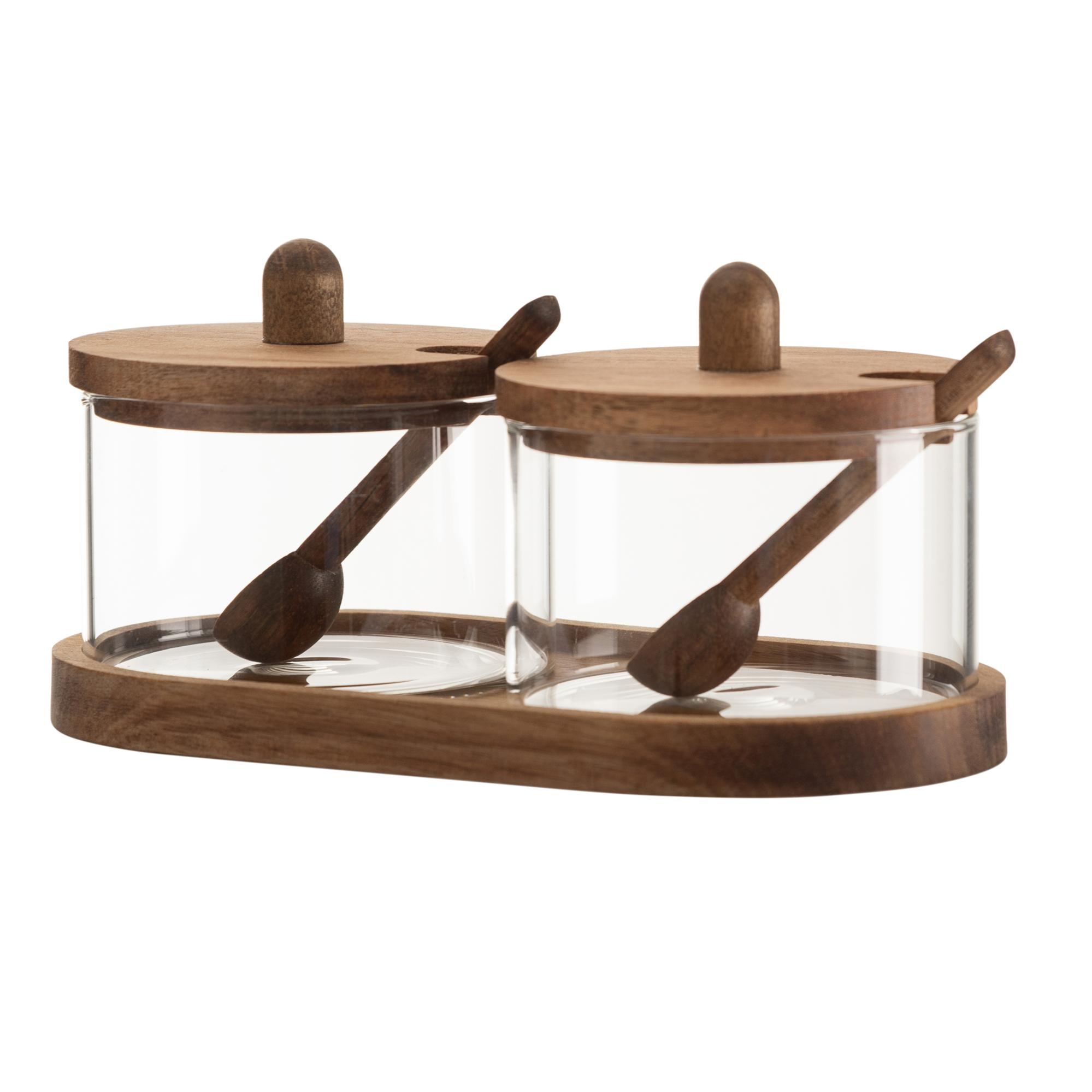 AKASYA STANDLI KAPAKLI KAŞIKLI İKİLİ BAHARATLIK