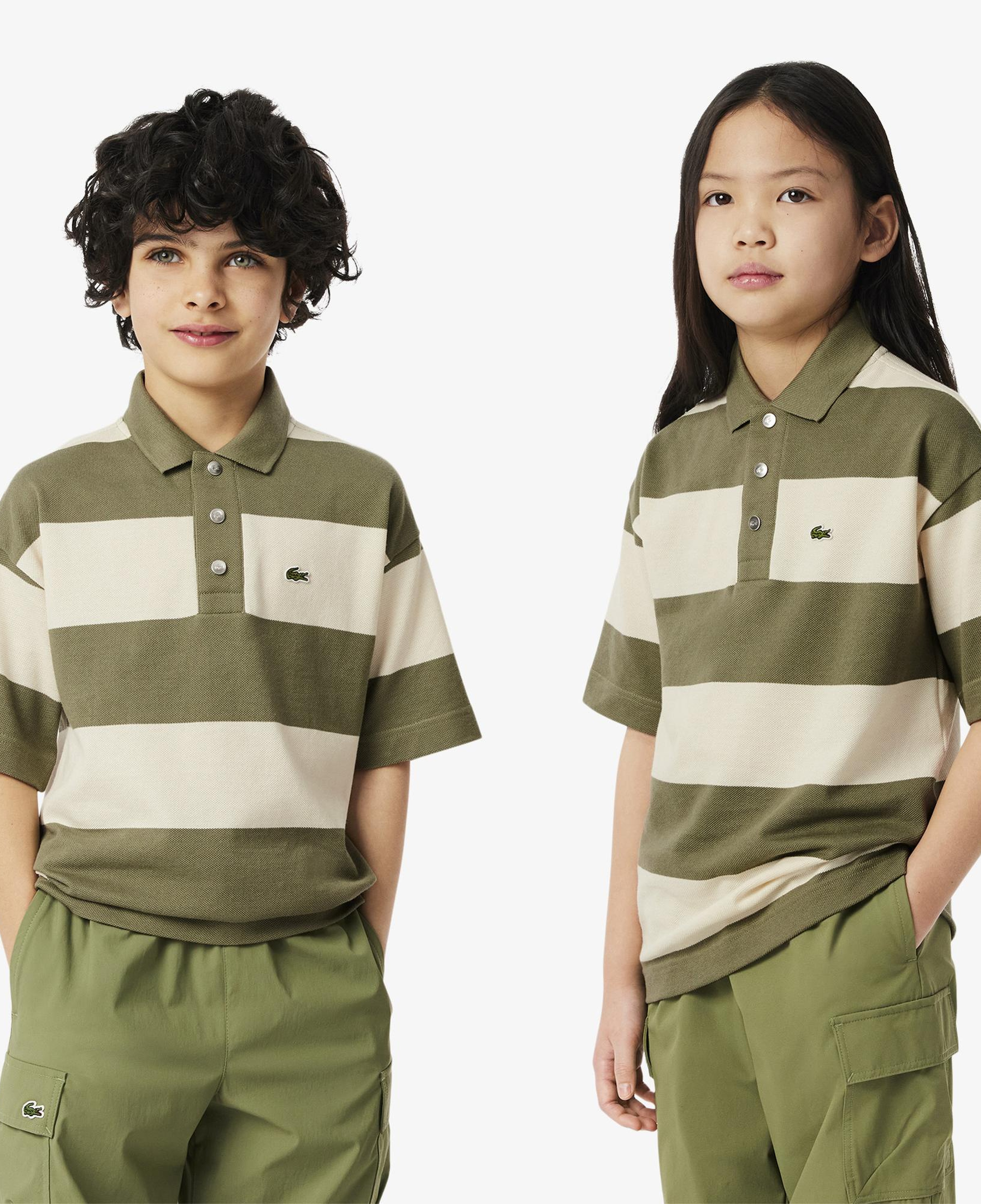 Lacoste Çocuk Çizgili Beyaz Polo