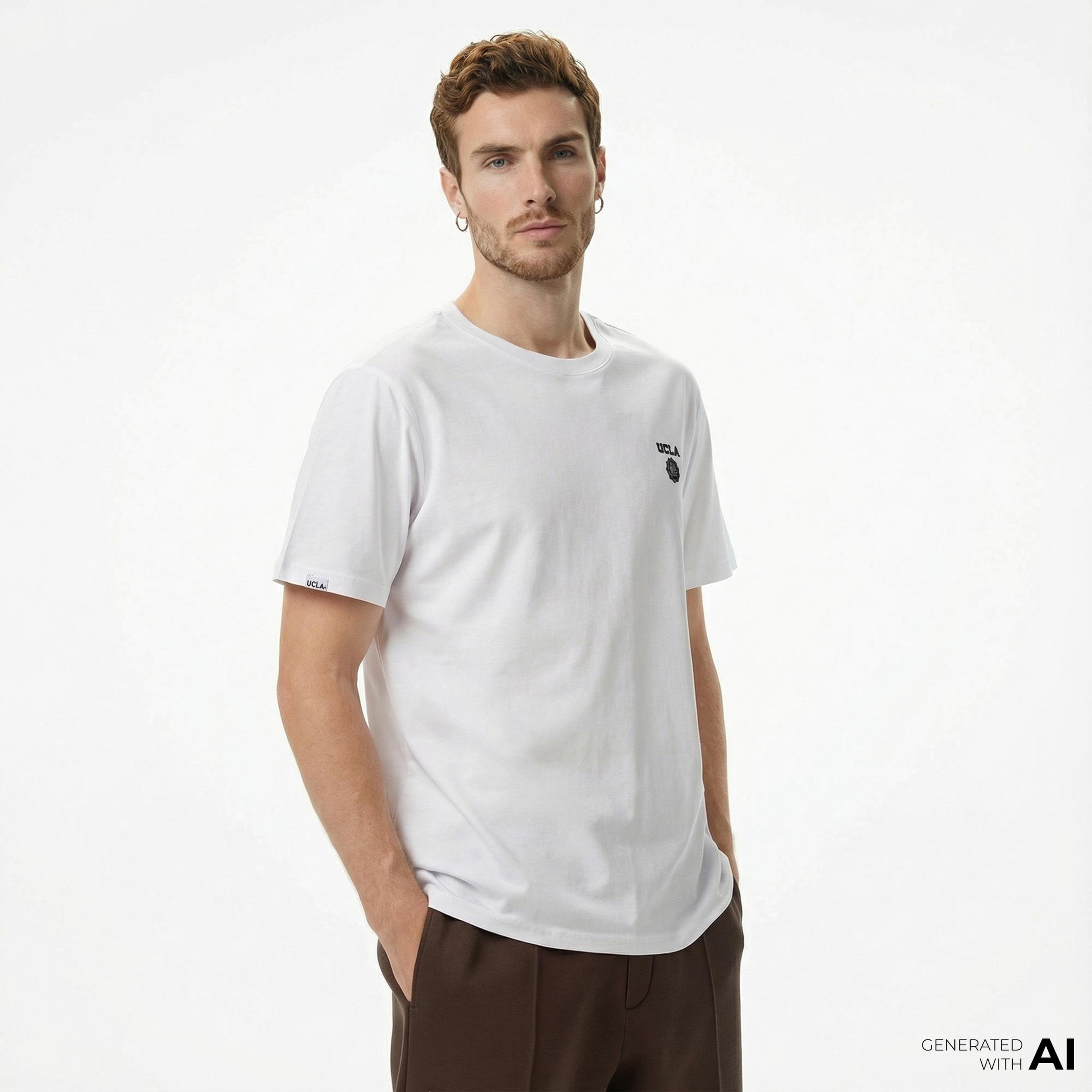 Ucla Bass Erkek Beyaz T-Shirt