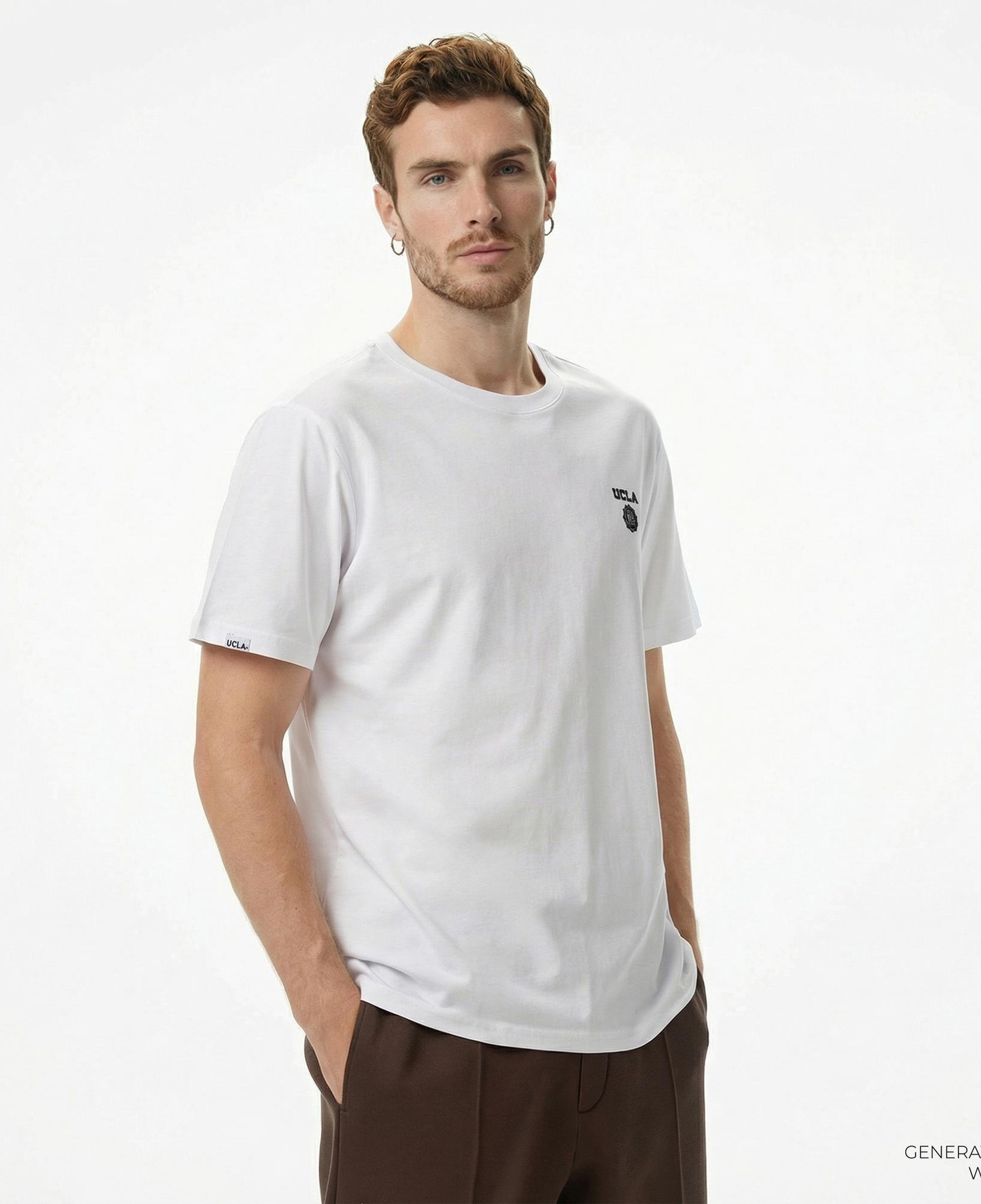 Ucla Bass Erkek Beyaz T-Shirt