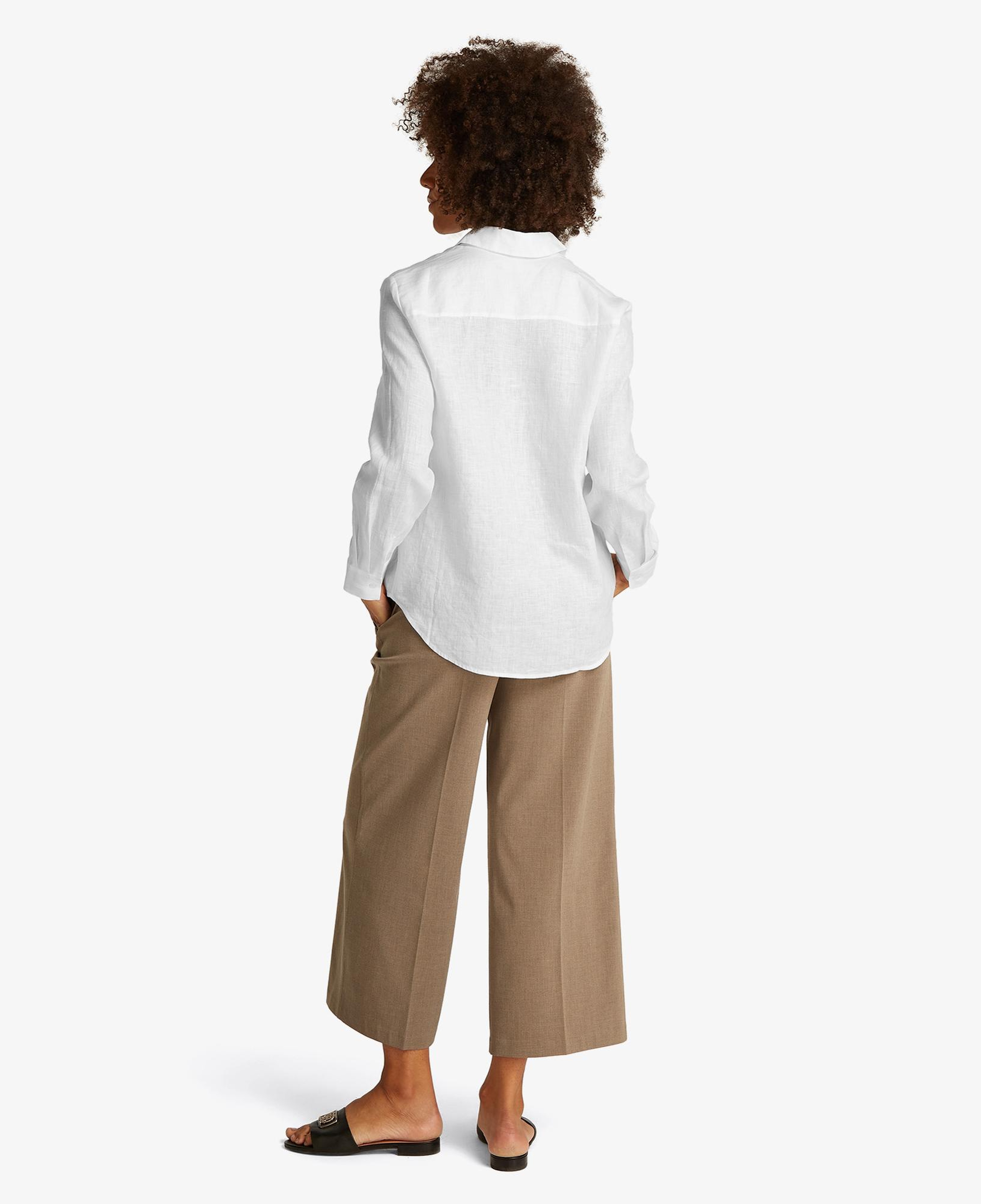 Tommy Hilfiger Essential Linen Kadın Beyaz Gömlek