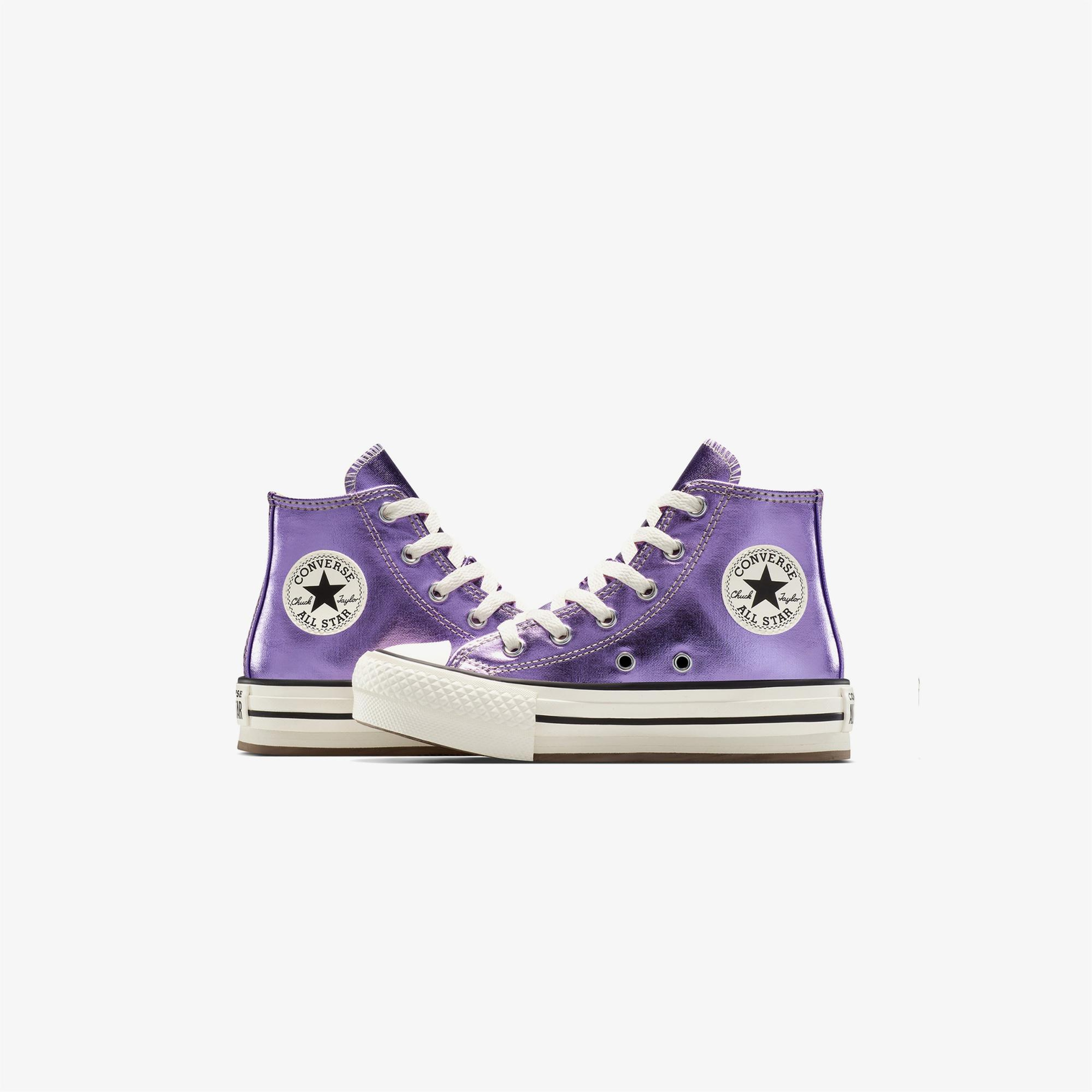 Converse Chuck Taylor All Star Eva Lift Platform Metallic Çocuk Mor Sneaker