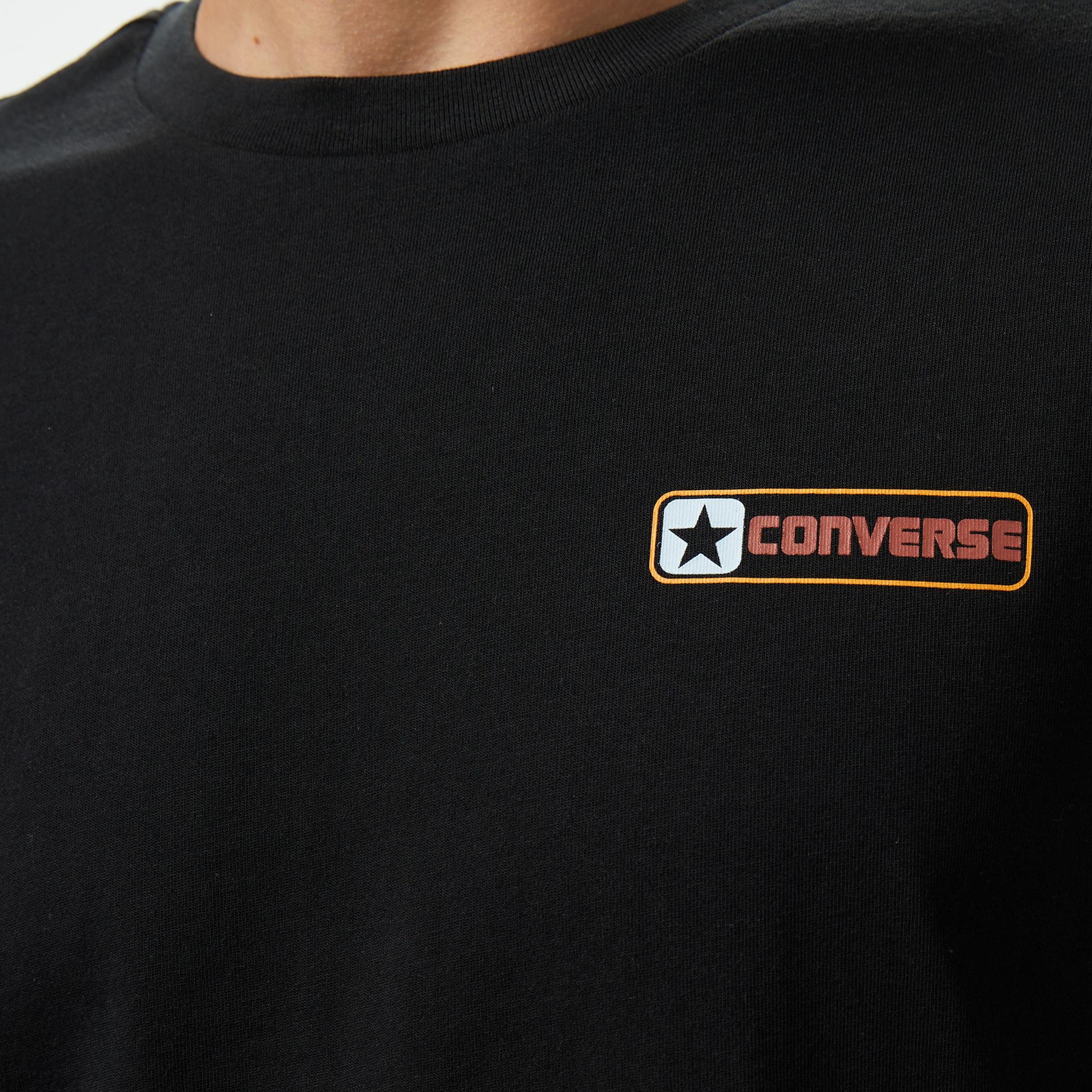 Converse Erkek Grafik Baskılı Siyah T-Shirt