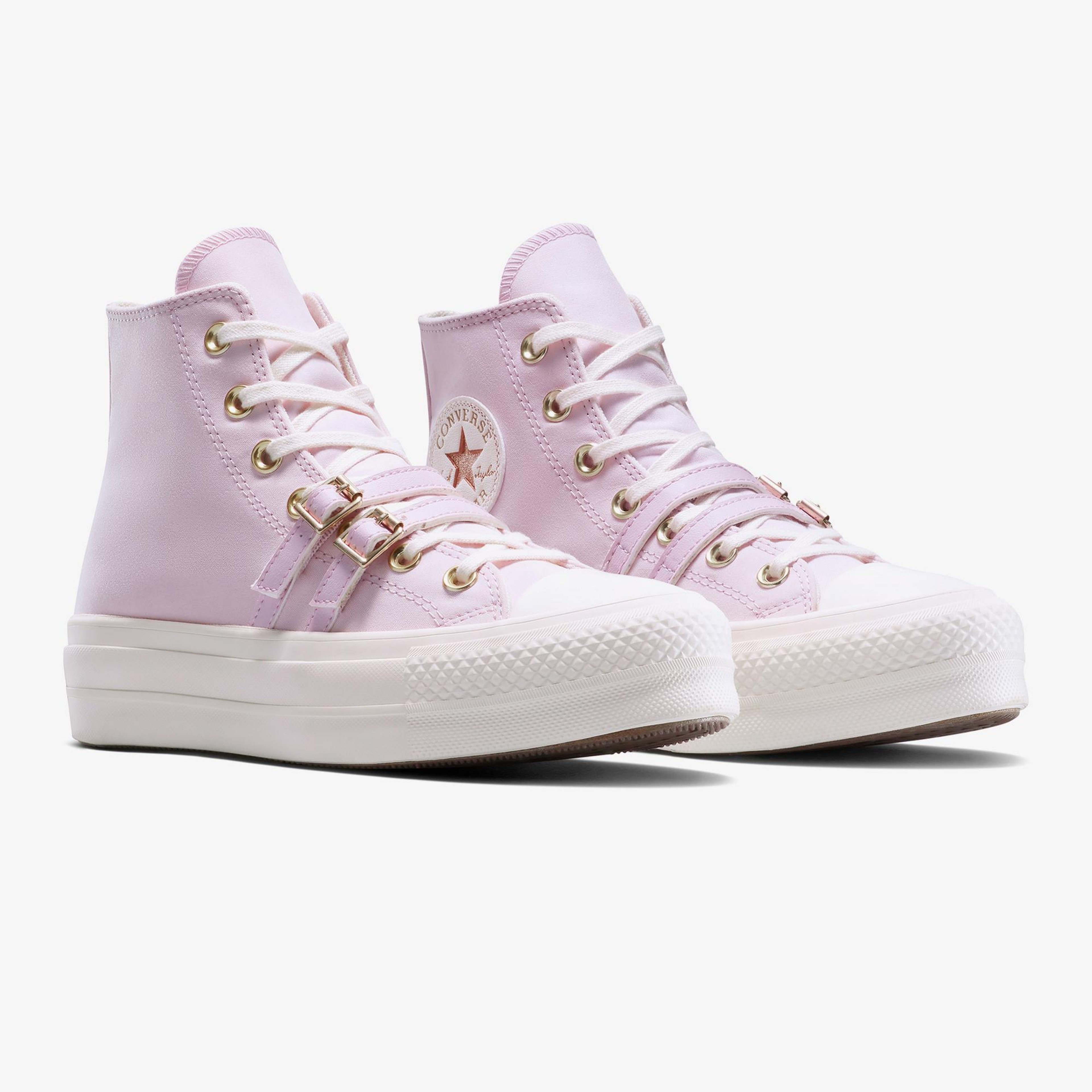 Converse Chuck Taylor All Star Lift Platform Buckle Unisex Pembe Sneaker