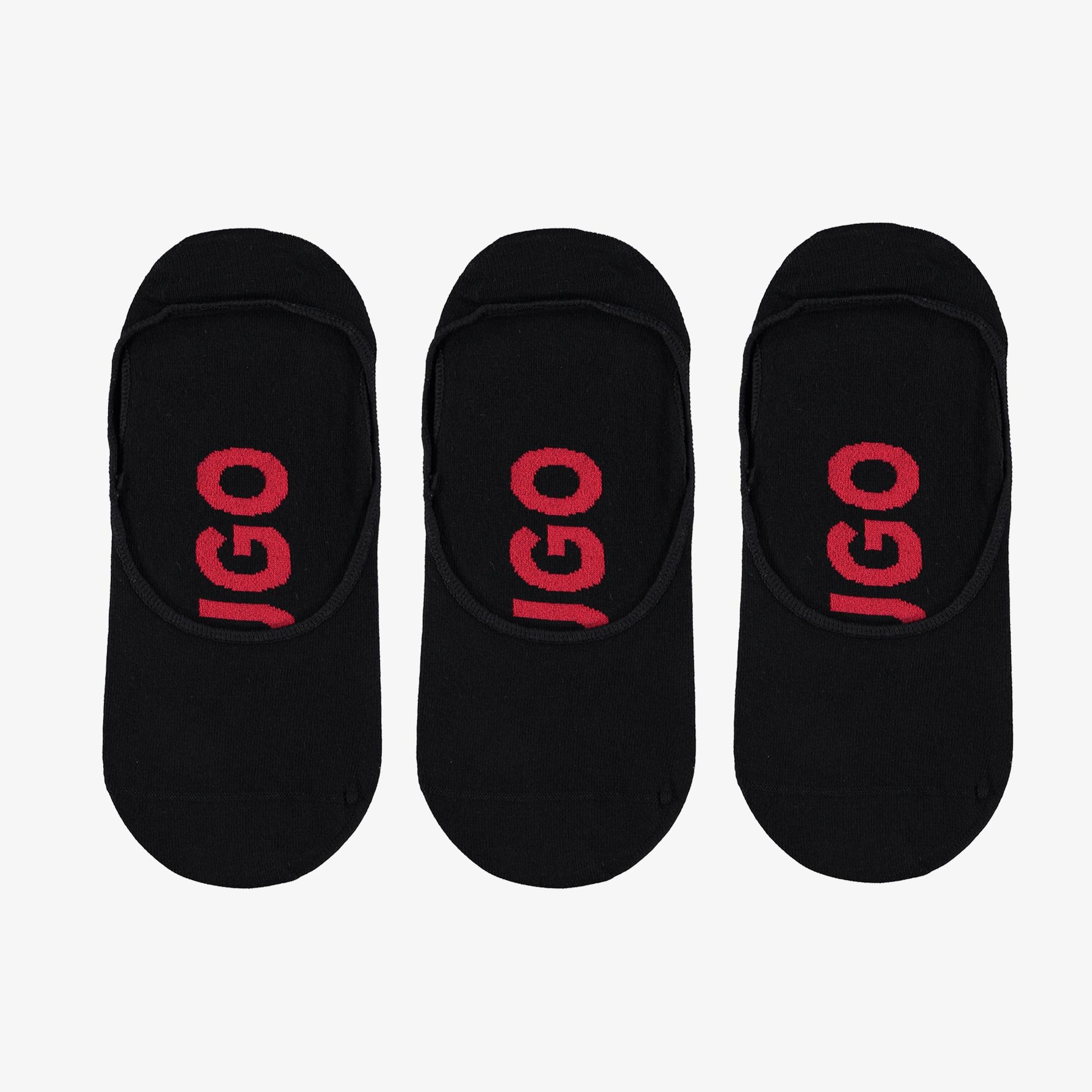 Hugo Logo Erkek Siyah 3'Lü Çorap