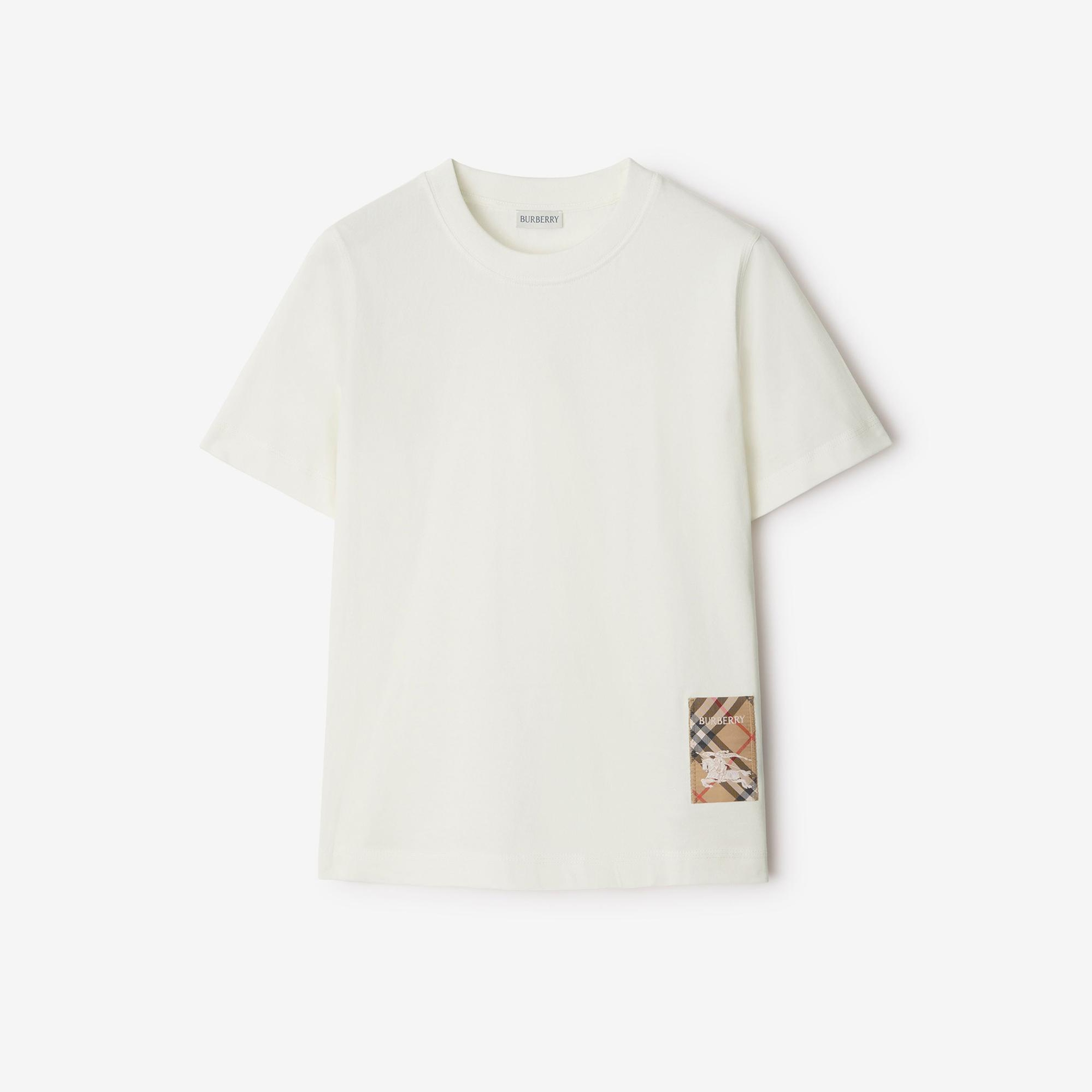 Burberry For Label Cotton Kadın Beyaz T-Shirt