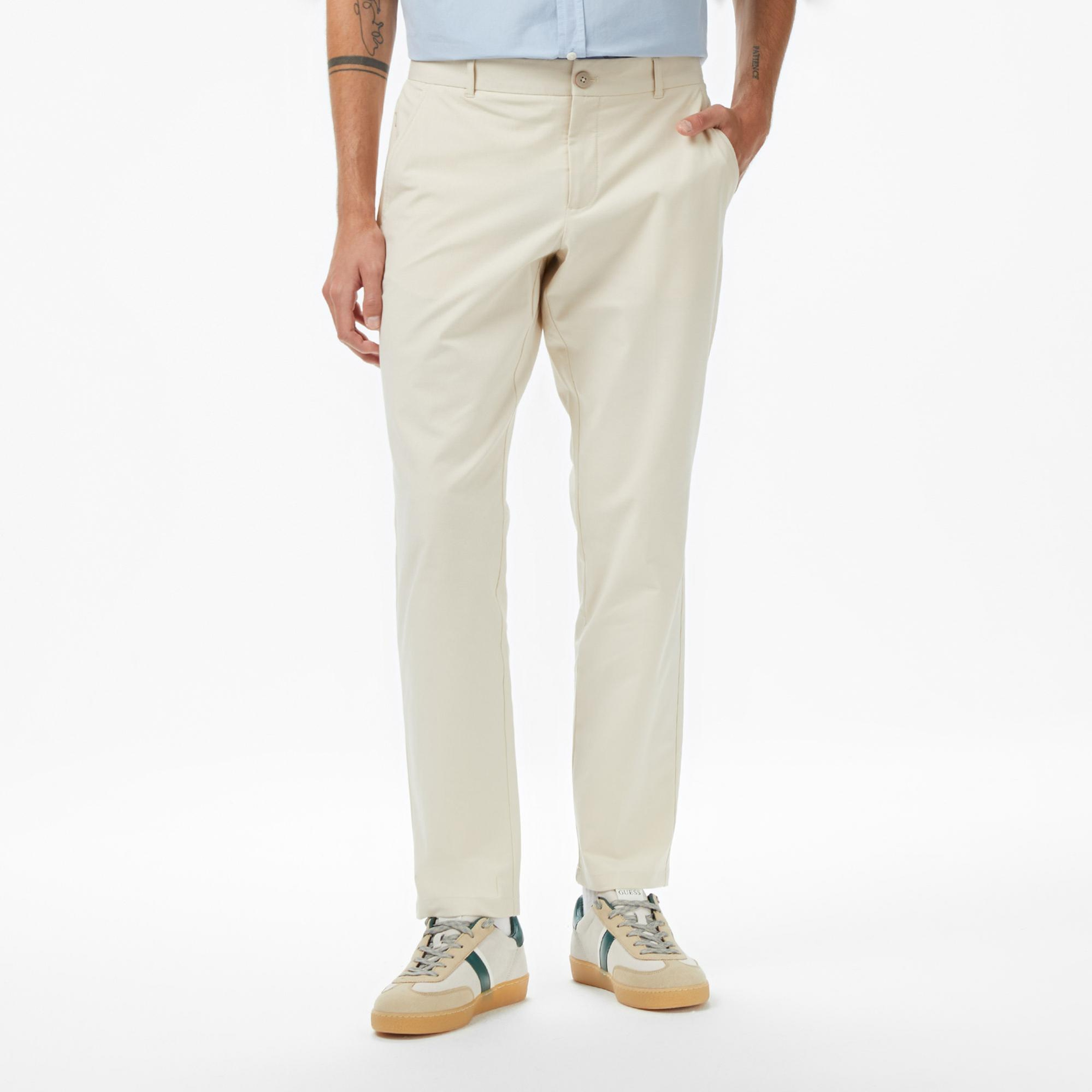 Guess Myron Slim Fit Erkek Krem Pantolon