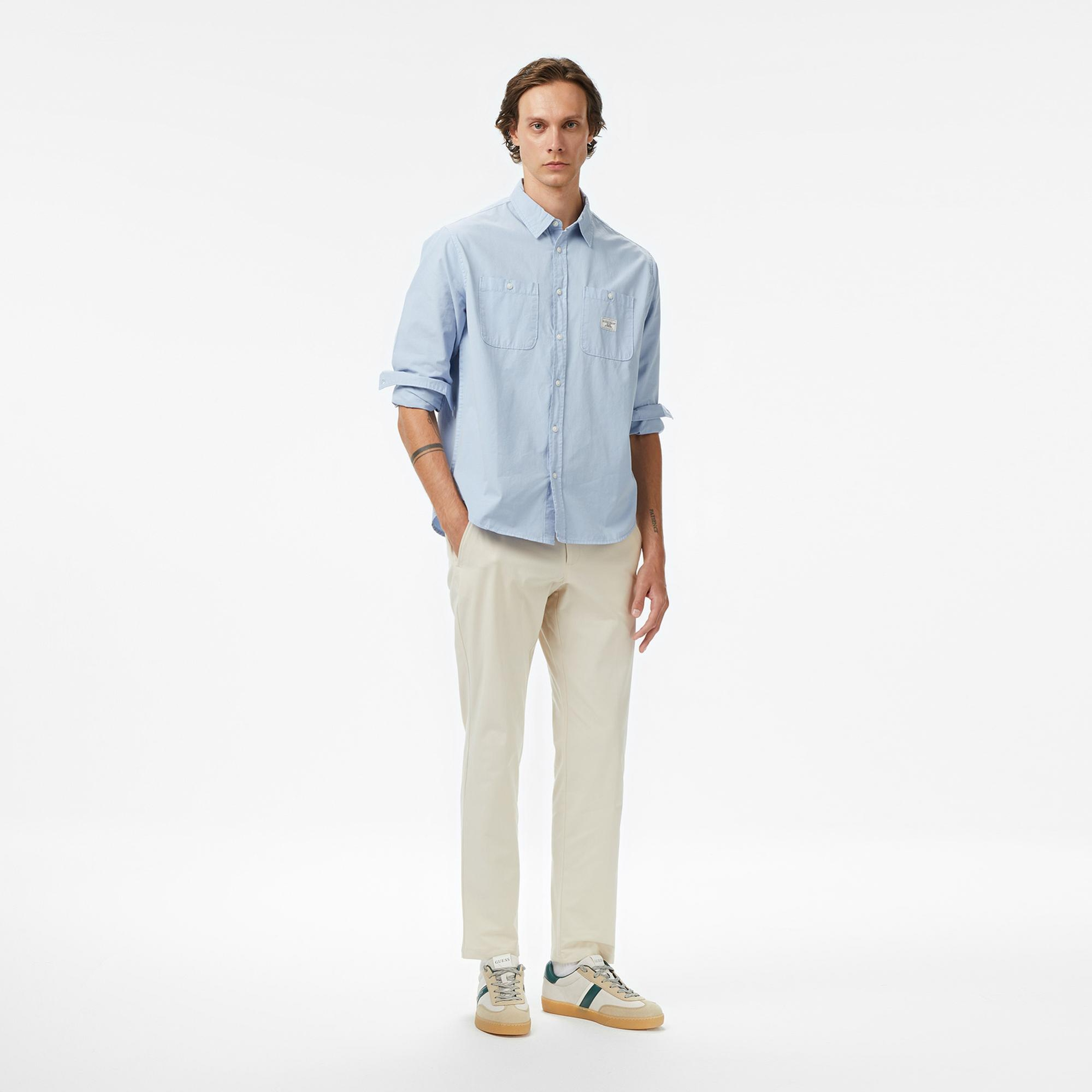 Guess Myron Slim Fit Erkek Krem Pantolon